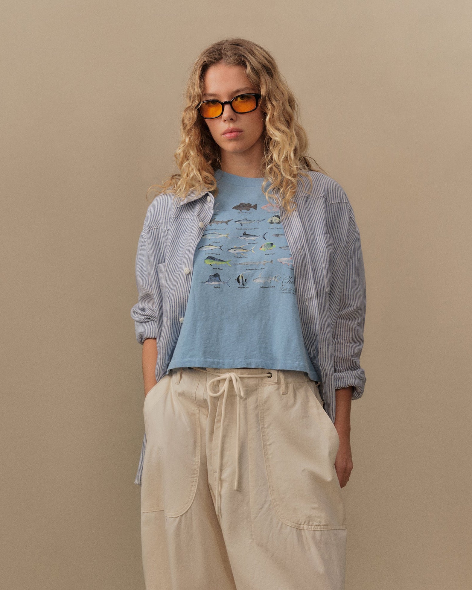 Linen Western Shirt (Blue)