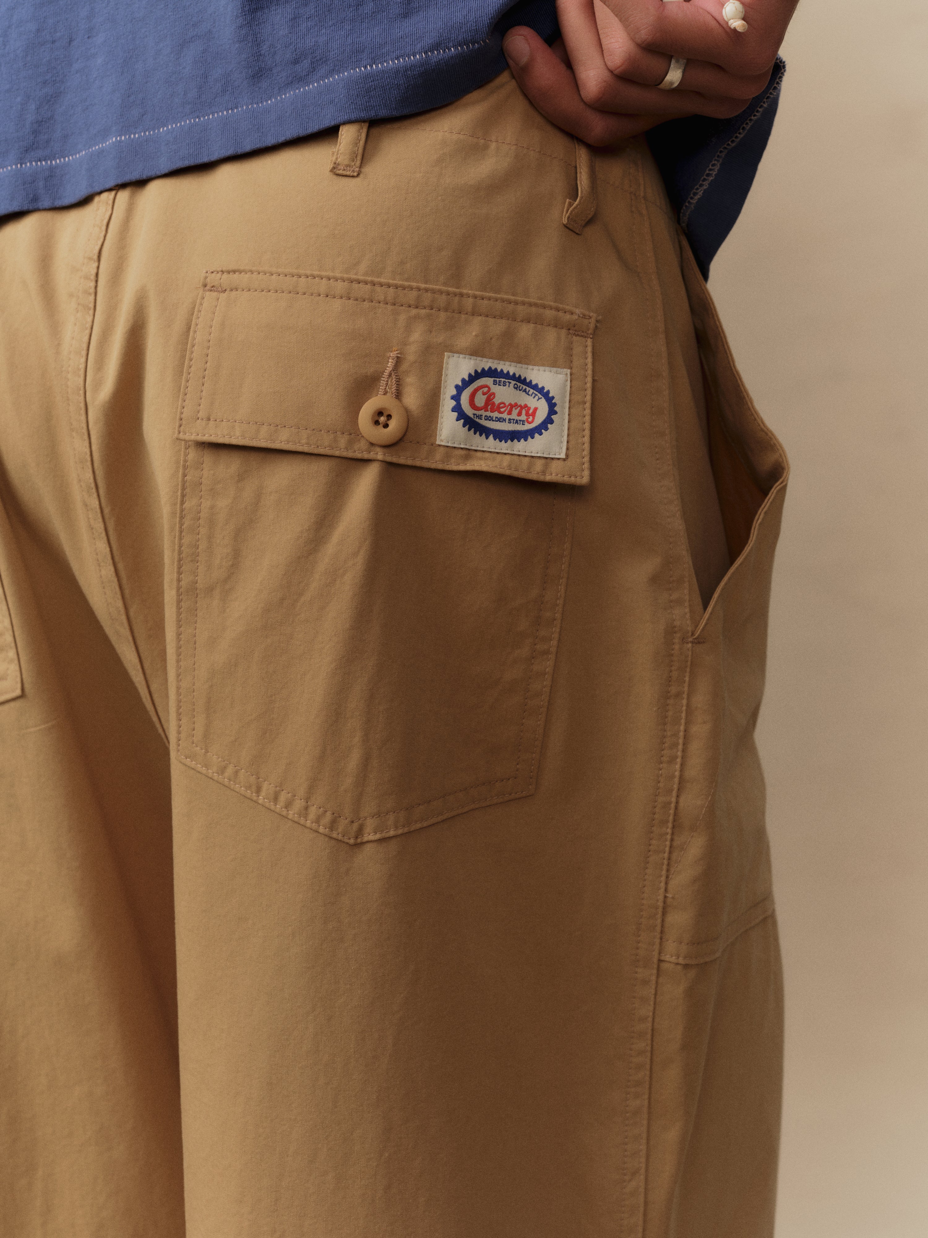 Twill Parachute Pants (Camel)