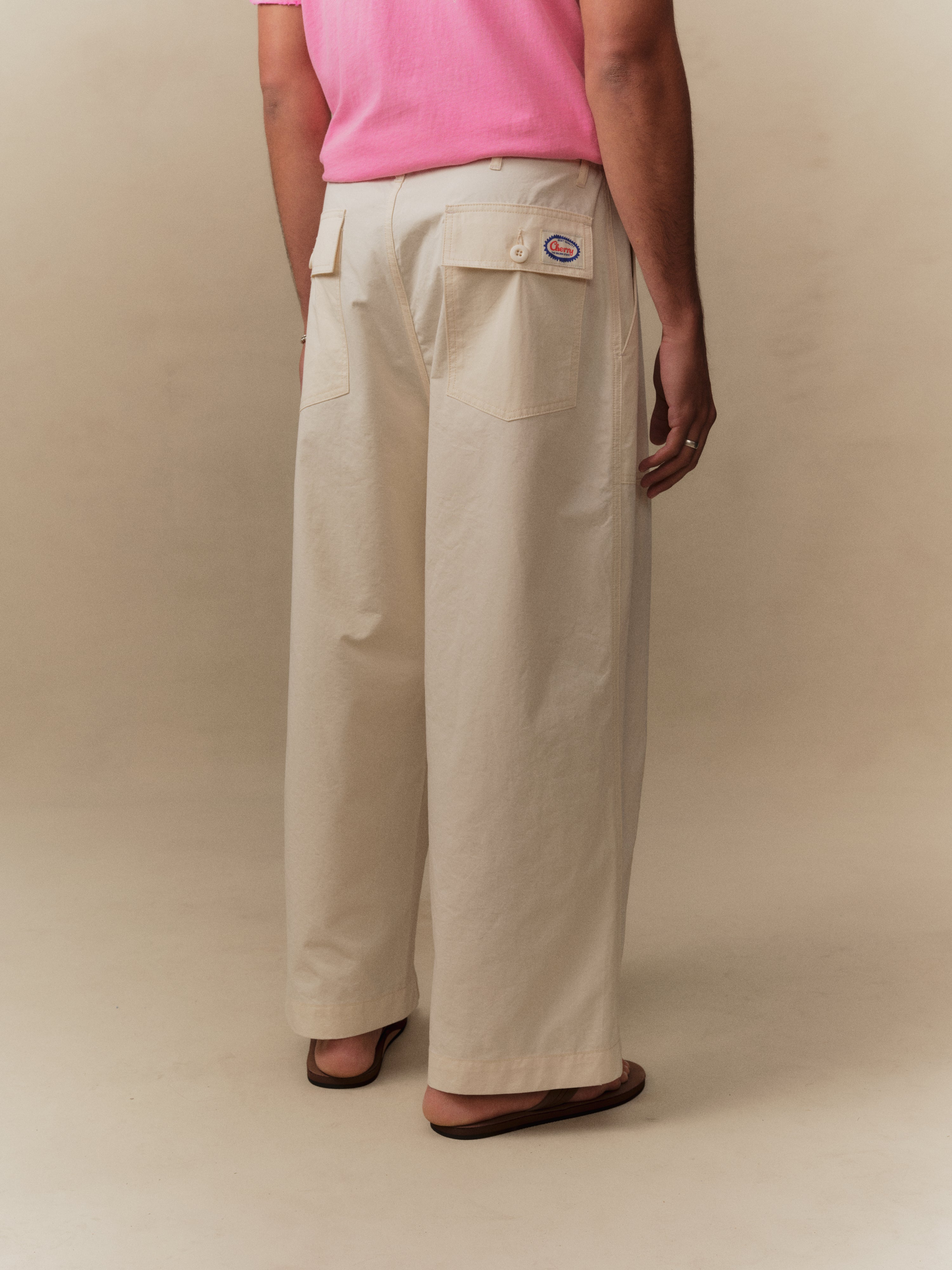 Twill Parachute Pants (Ivory)