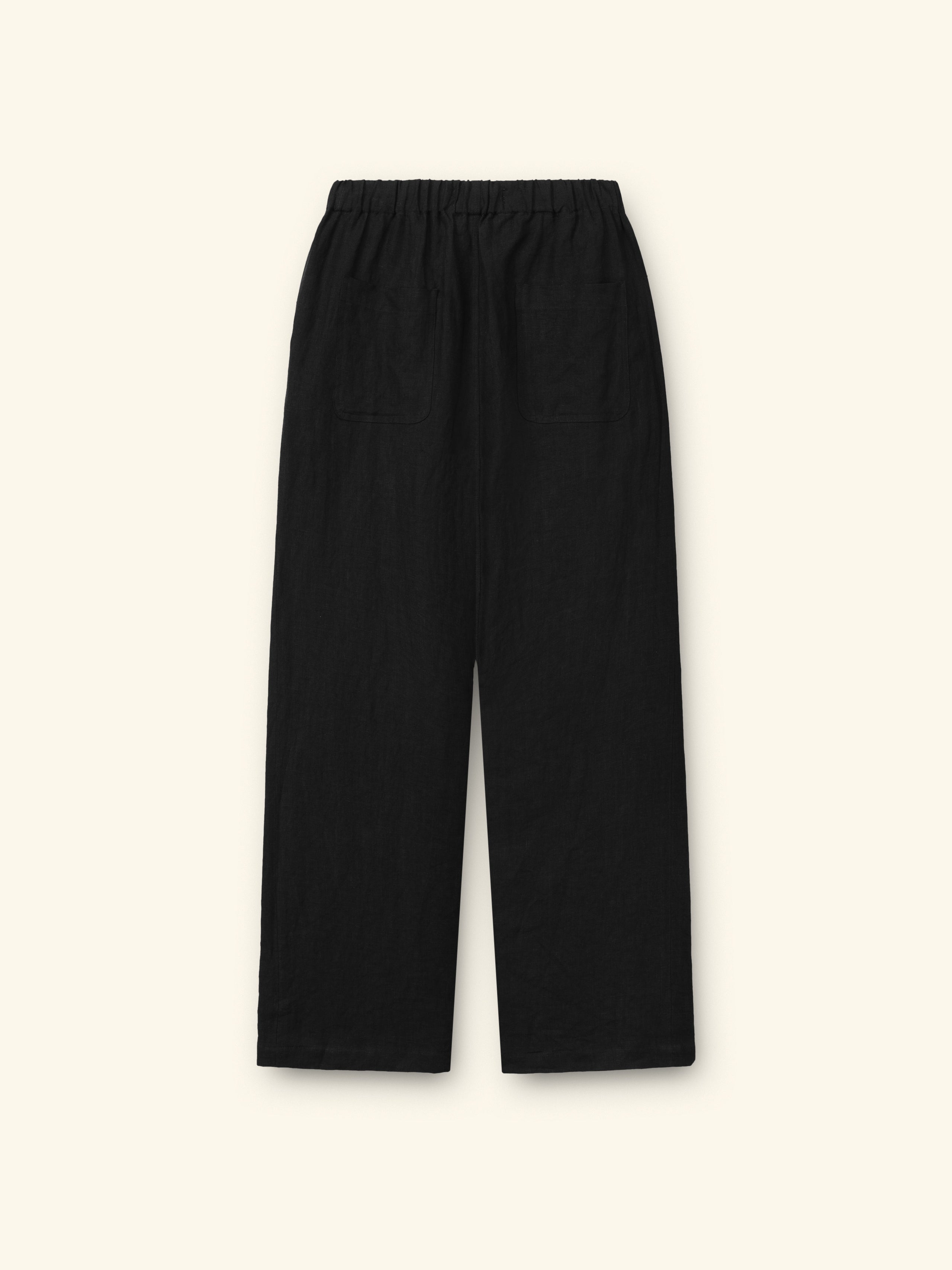 Linen Beach Pants (Black)