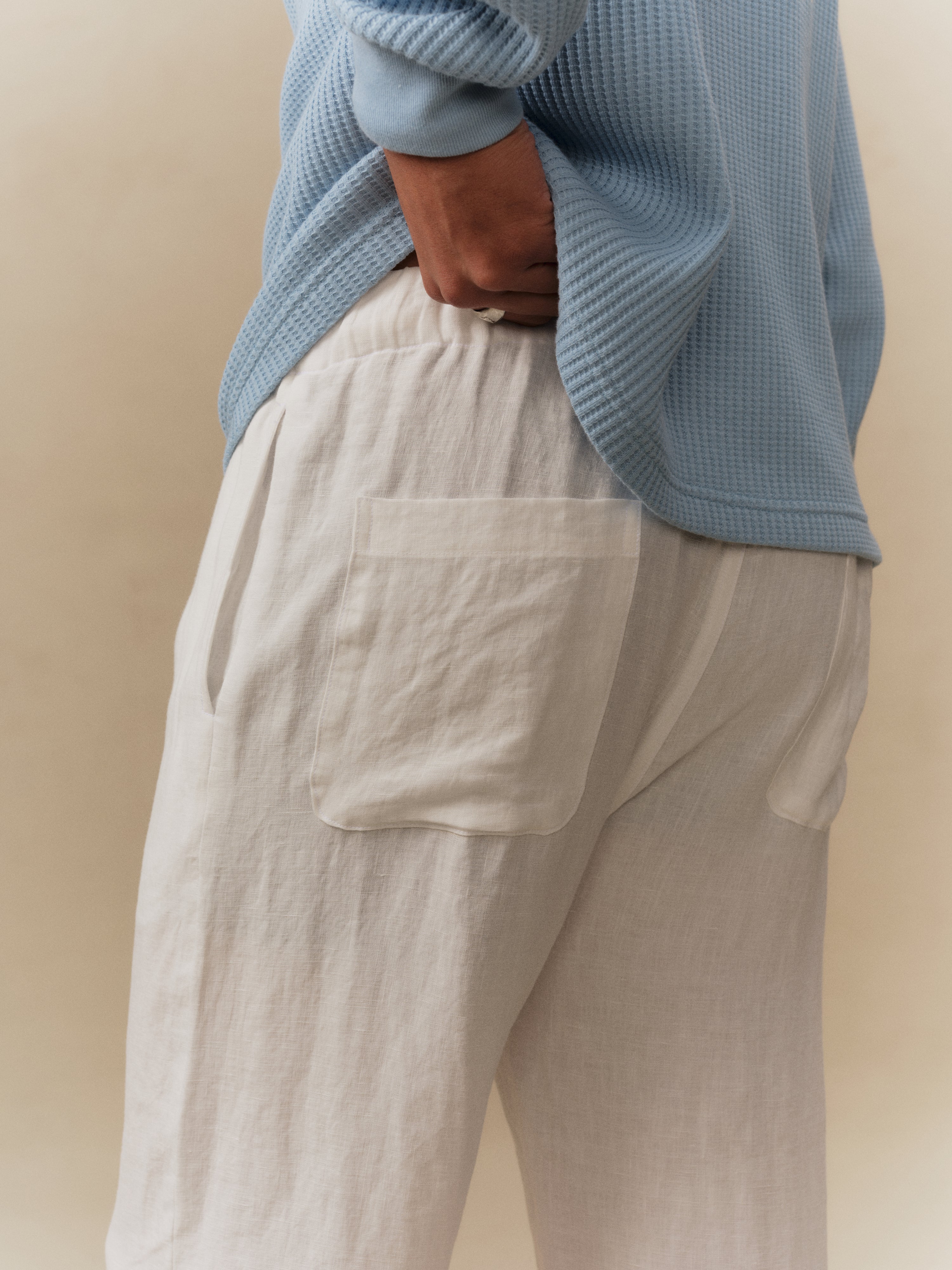 Linen Beach Pants (White)