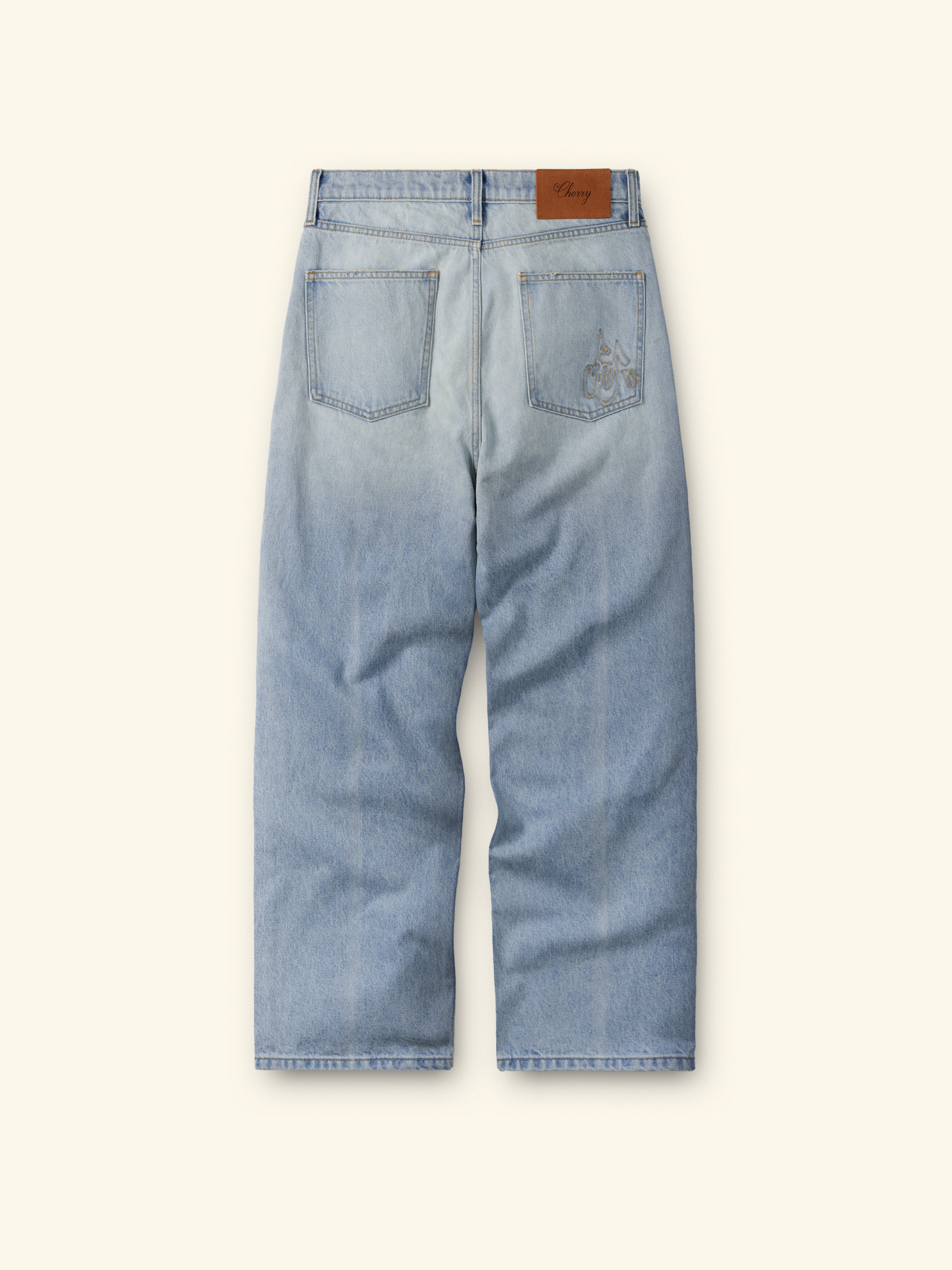 Wide Leg 5 Pocket Jeans (Light Wash)