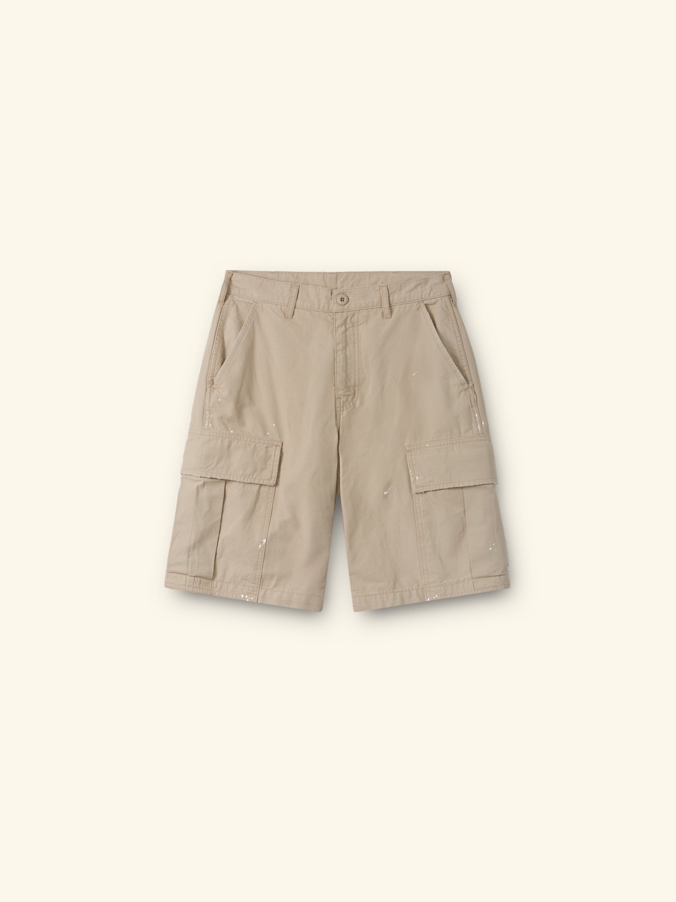 Wide Leg Cargo Shorts (Stone)