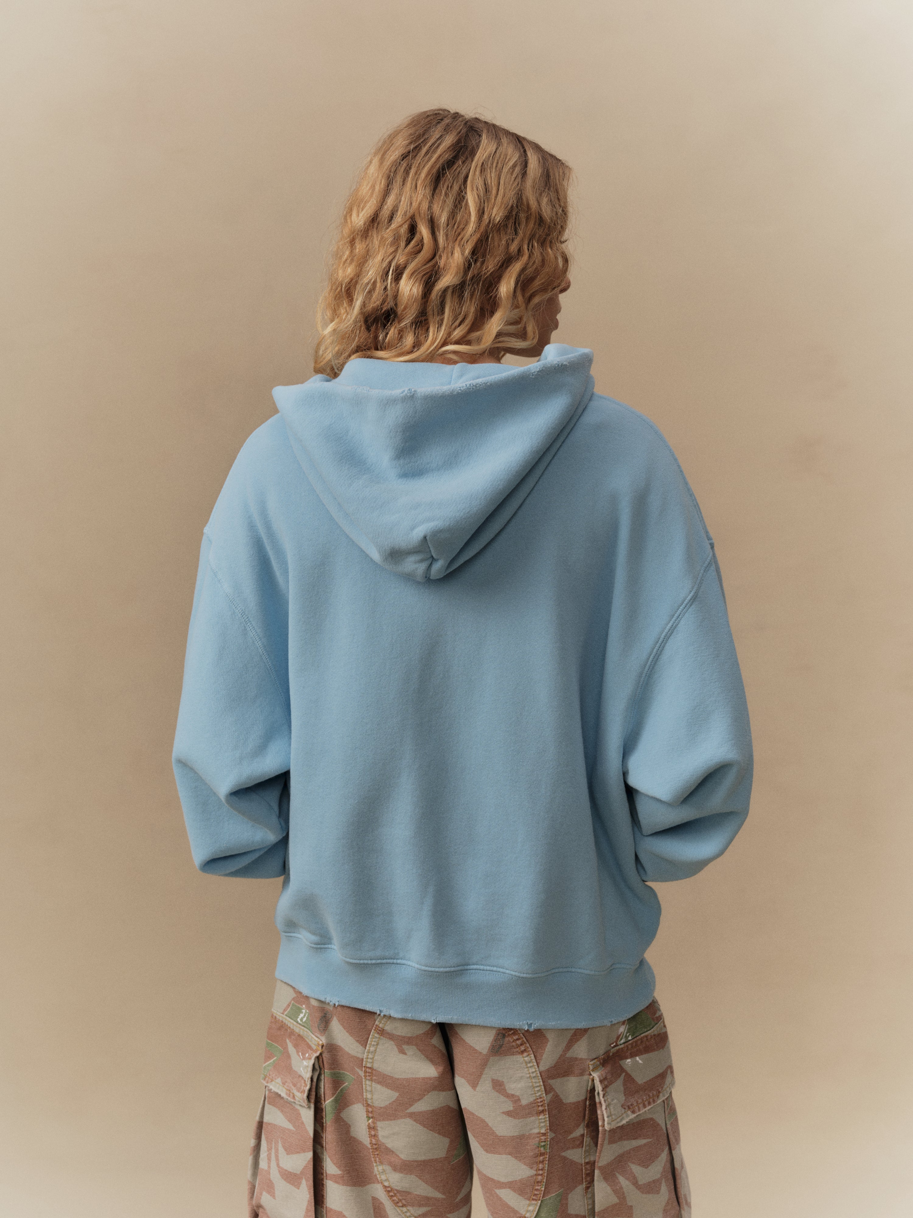 Distressed Zip Up Hoodie (Sky Blue) – CHERRY LA
