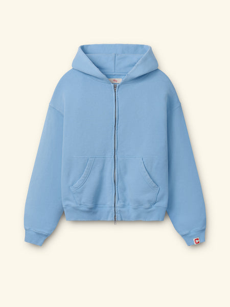 トップス FEELS. THERMAL ZIP UP HOODIE LIGHT BLUE Distressed Zip Up Hoodie (Sky Blue) – CHERRY LA
