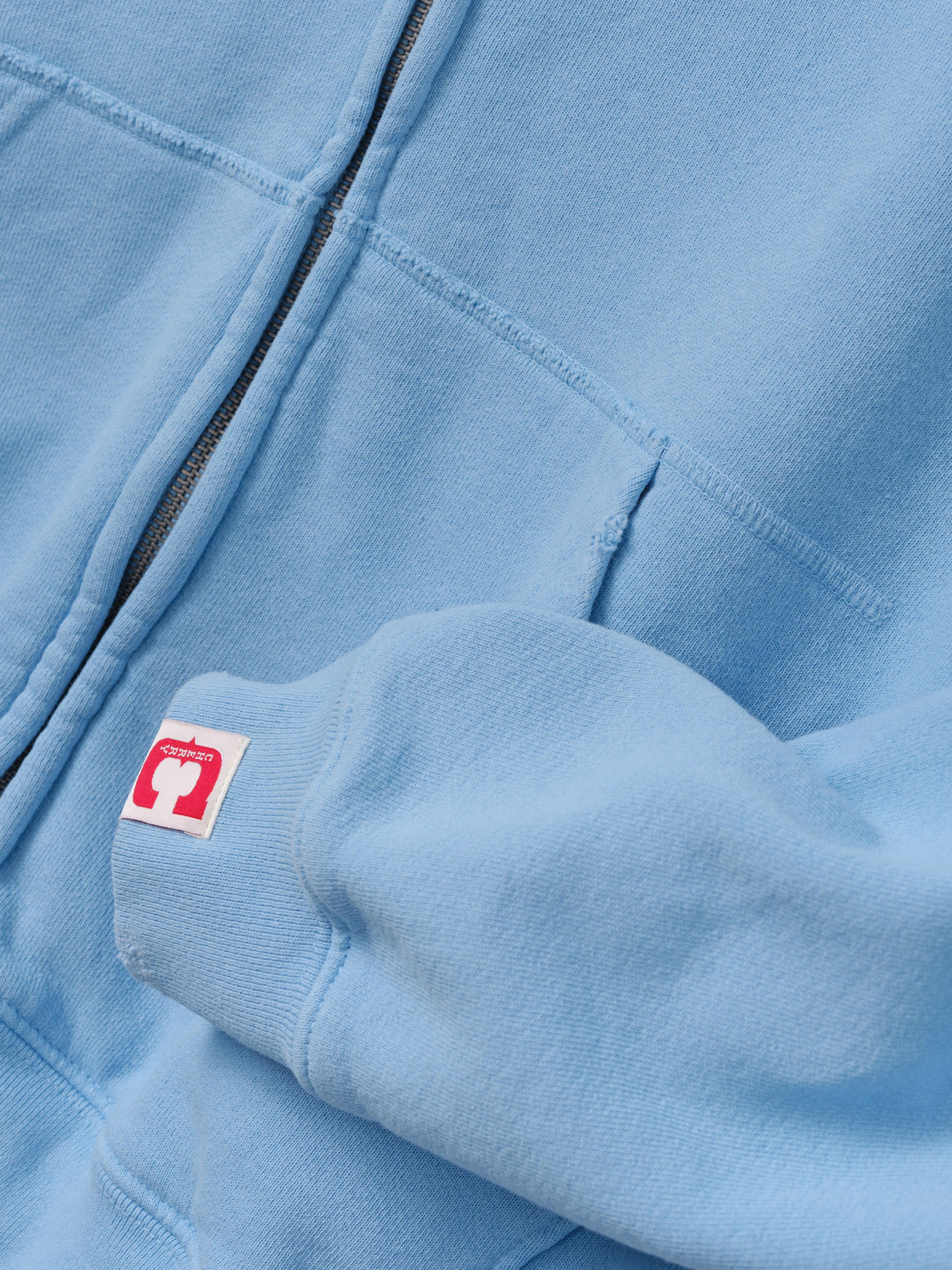 Distressed Zip Up Hoodie (Sky Blue) – CHERRY LA