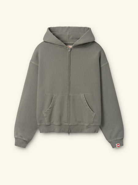 Distressed Zip Up Hoodie (Smoke) – CHERRY LA