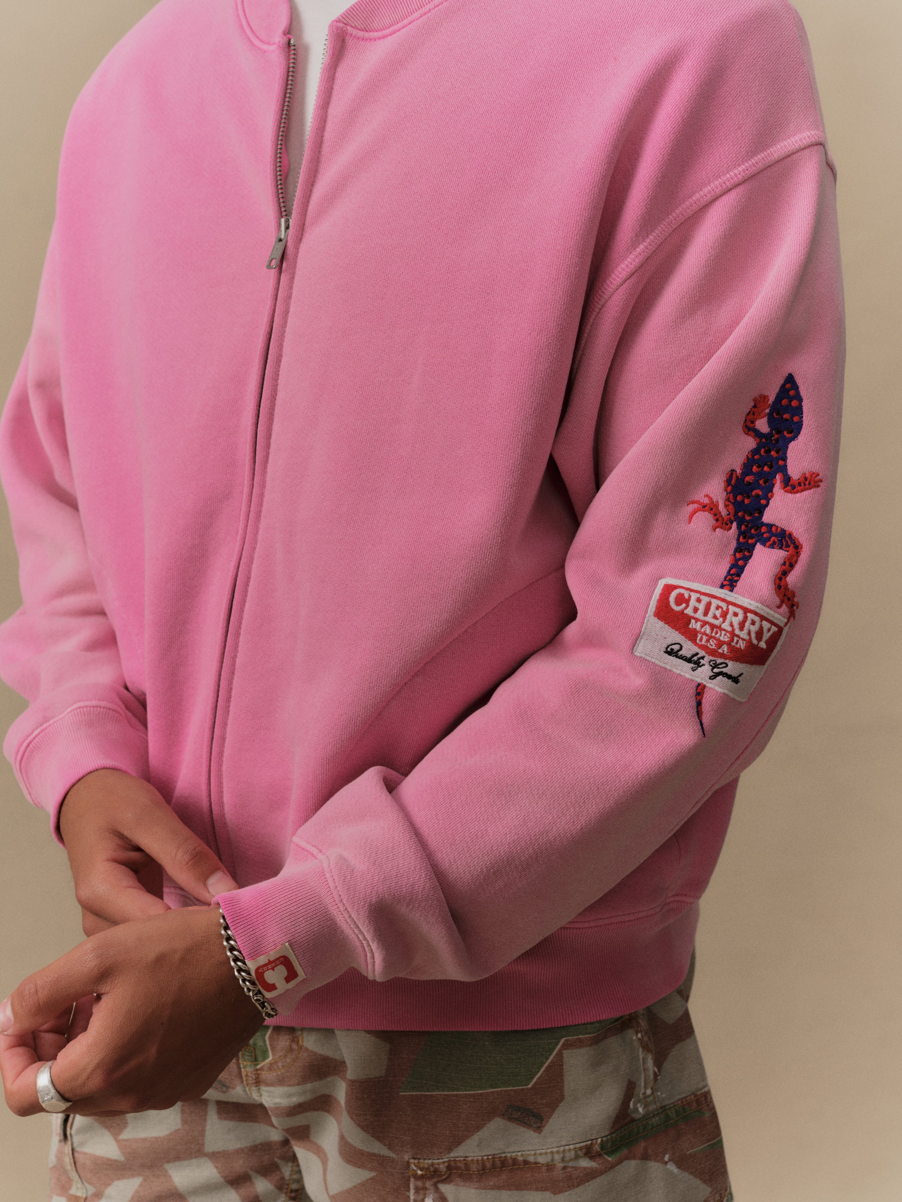 Gecko Zip Up Crew (Fuchsia) – CHERRY LA