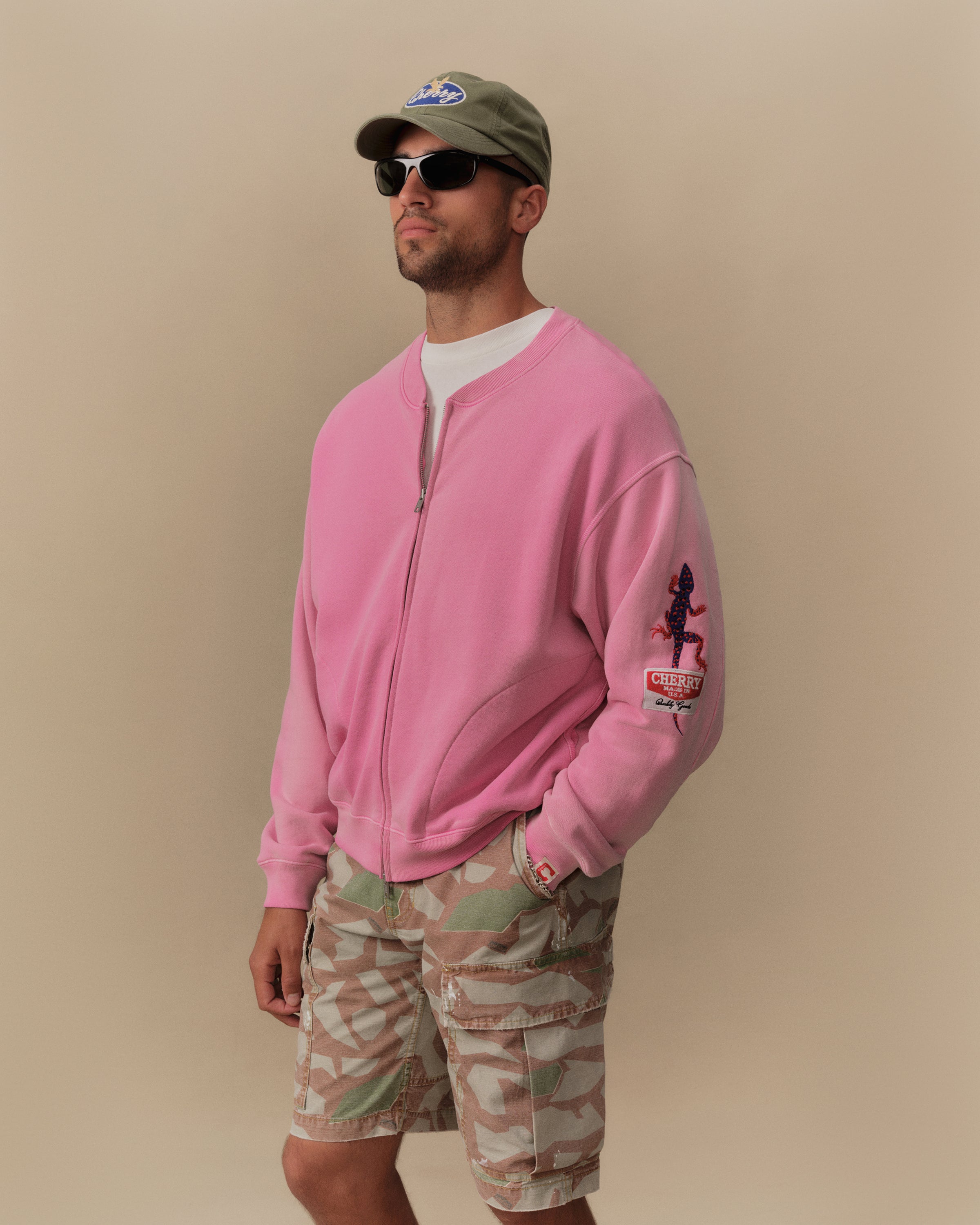 Gecko Zip Up Crew (Fuchsia) – CHERRY LA