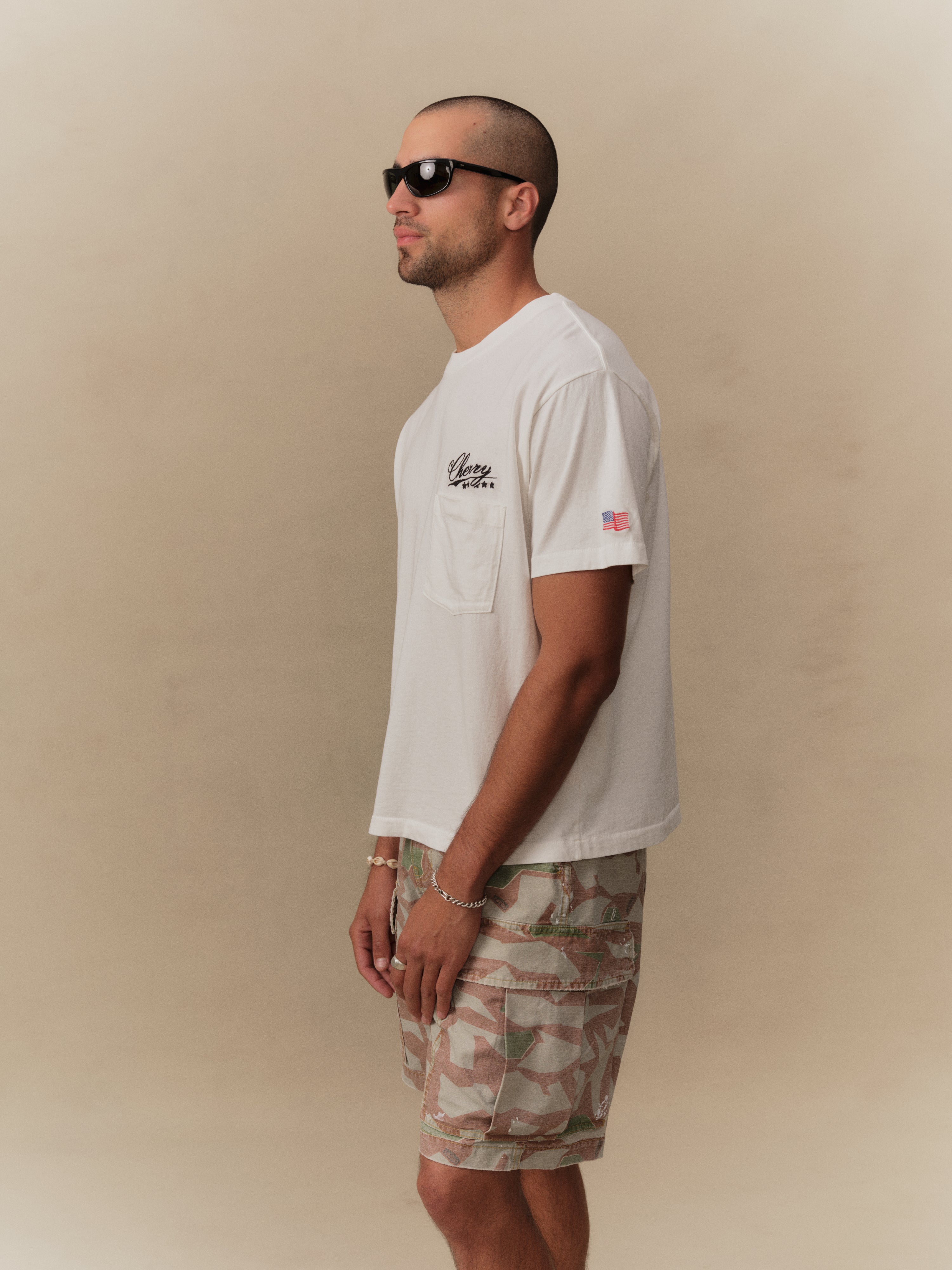 5 Star Boxy Pocket T-Shirt (Vintage White)