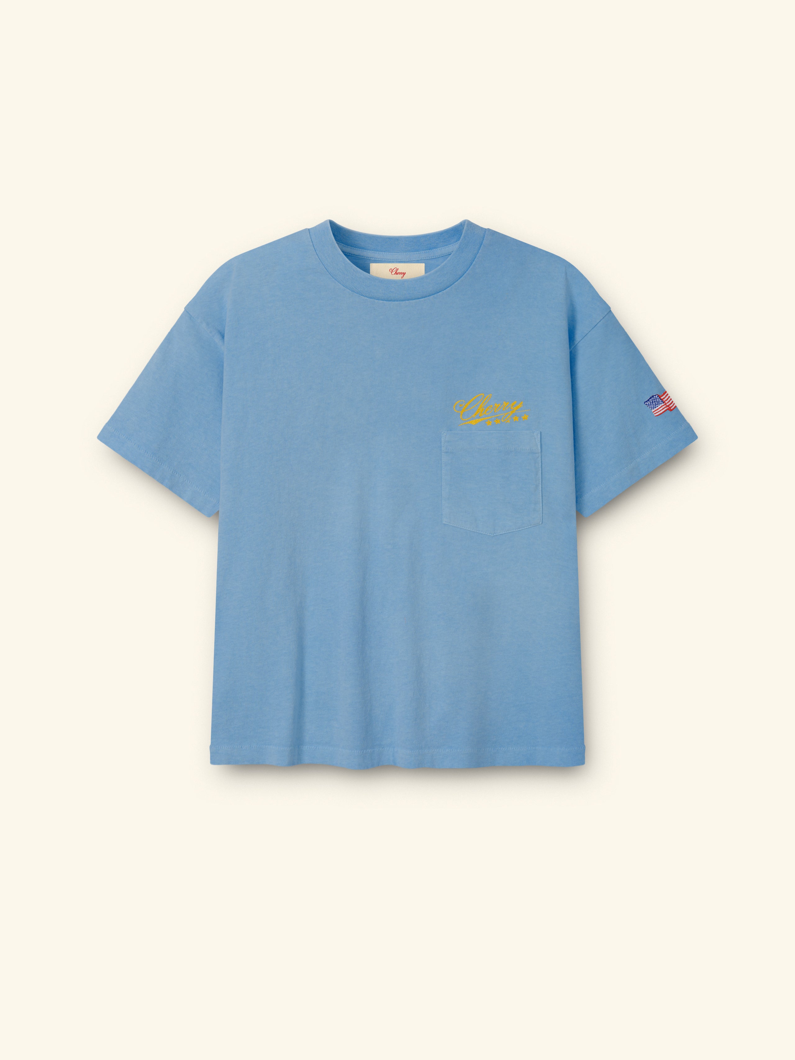 5 Star Boxy Pocket T-Shirt (Sky Blue)