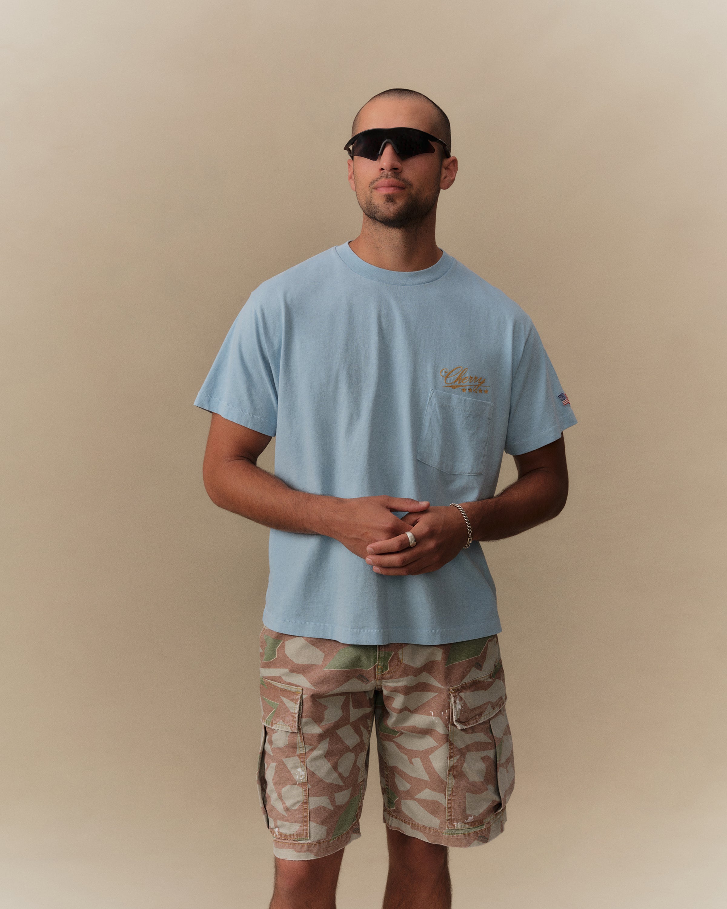 5 Star Boxy Pocket T-Shirt (Sky Blue)