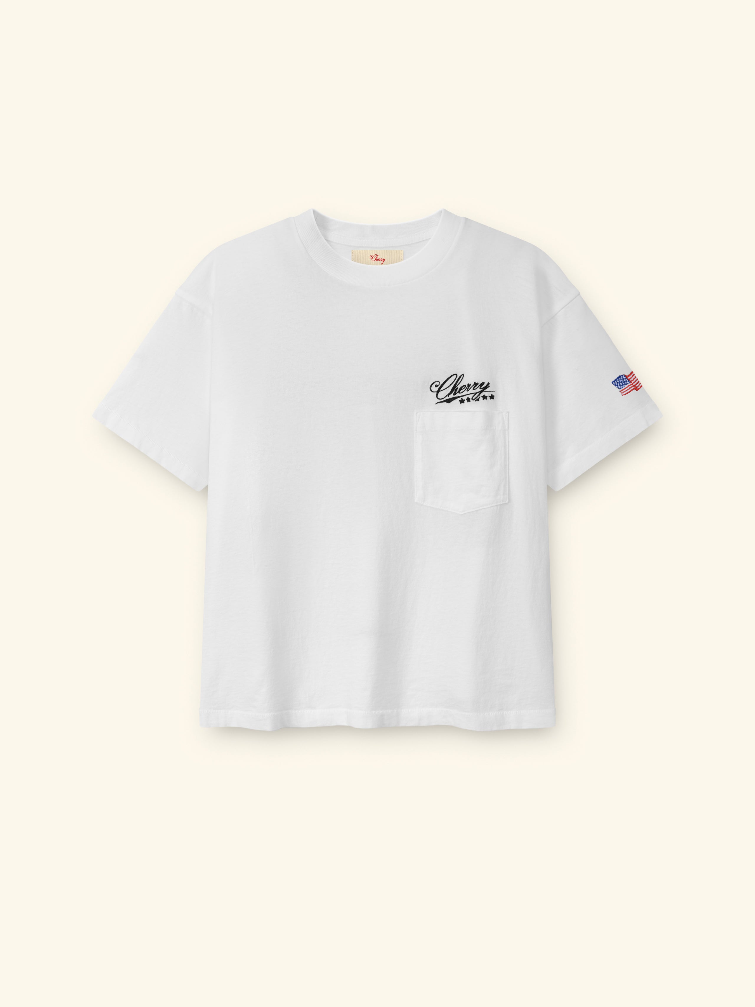 5 Star Boxy Pocket T-Shirt (Vintage White)
