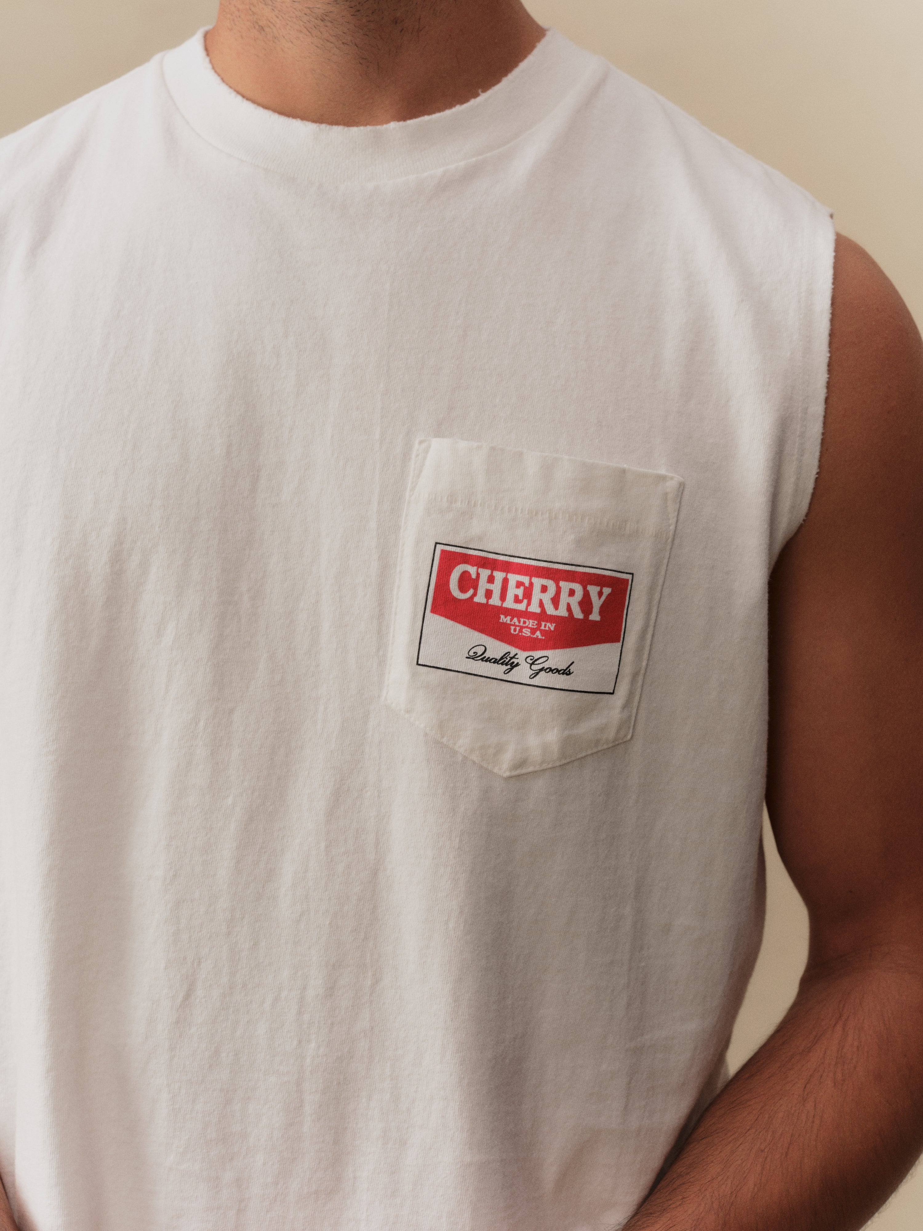 Chevron Logo Running Shirt (Vintage White)