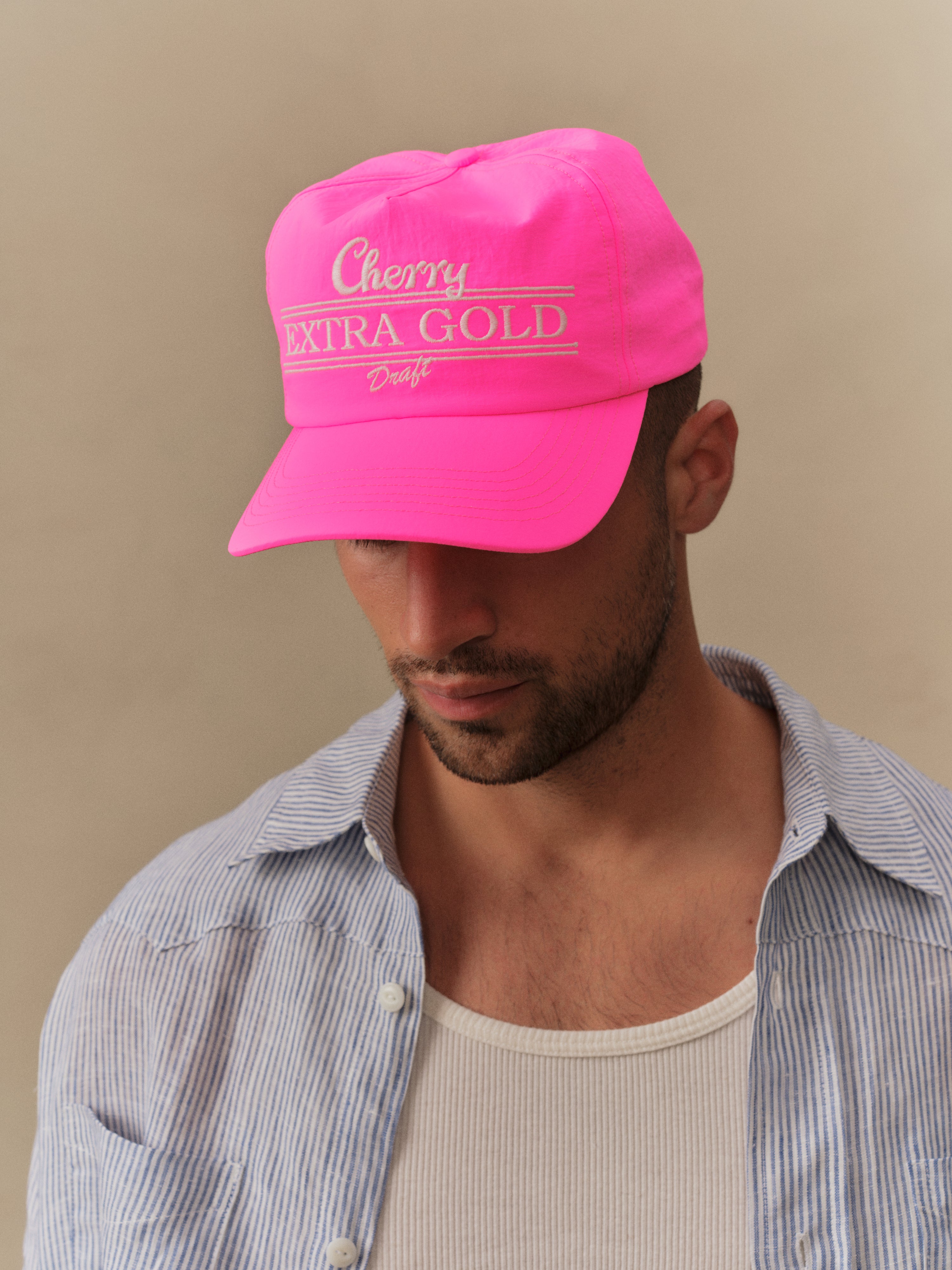 Extra Gold 5 Panel Hat (Neon Pink)