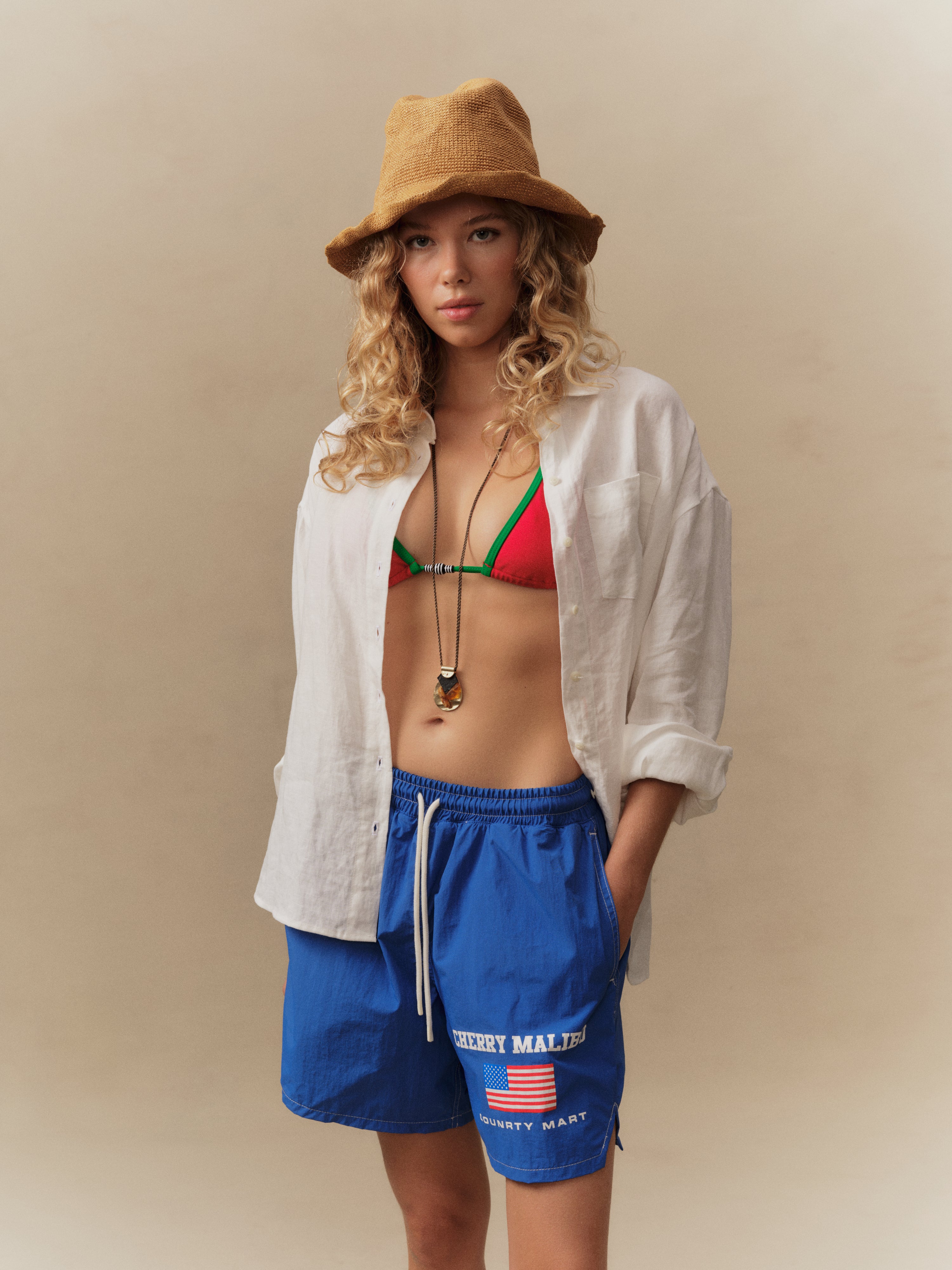 Women's Boxy Linen Button Up (White)