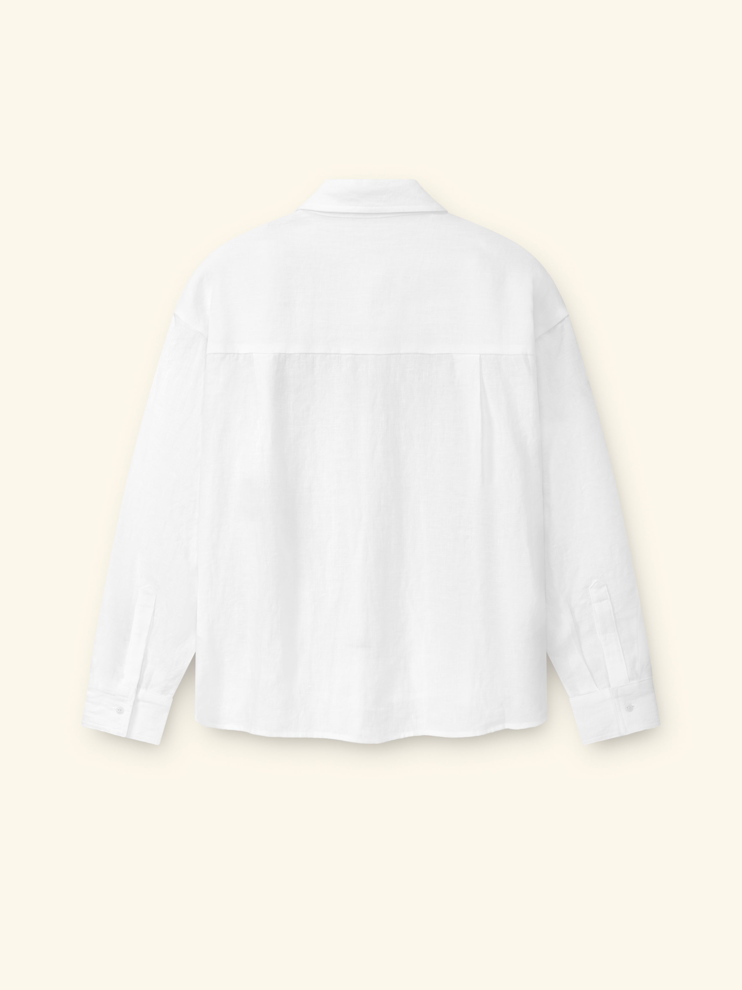 Women's Boxy Linen Button Up (White)