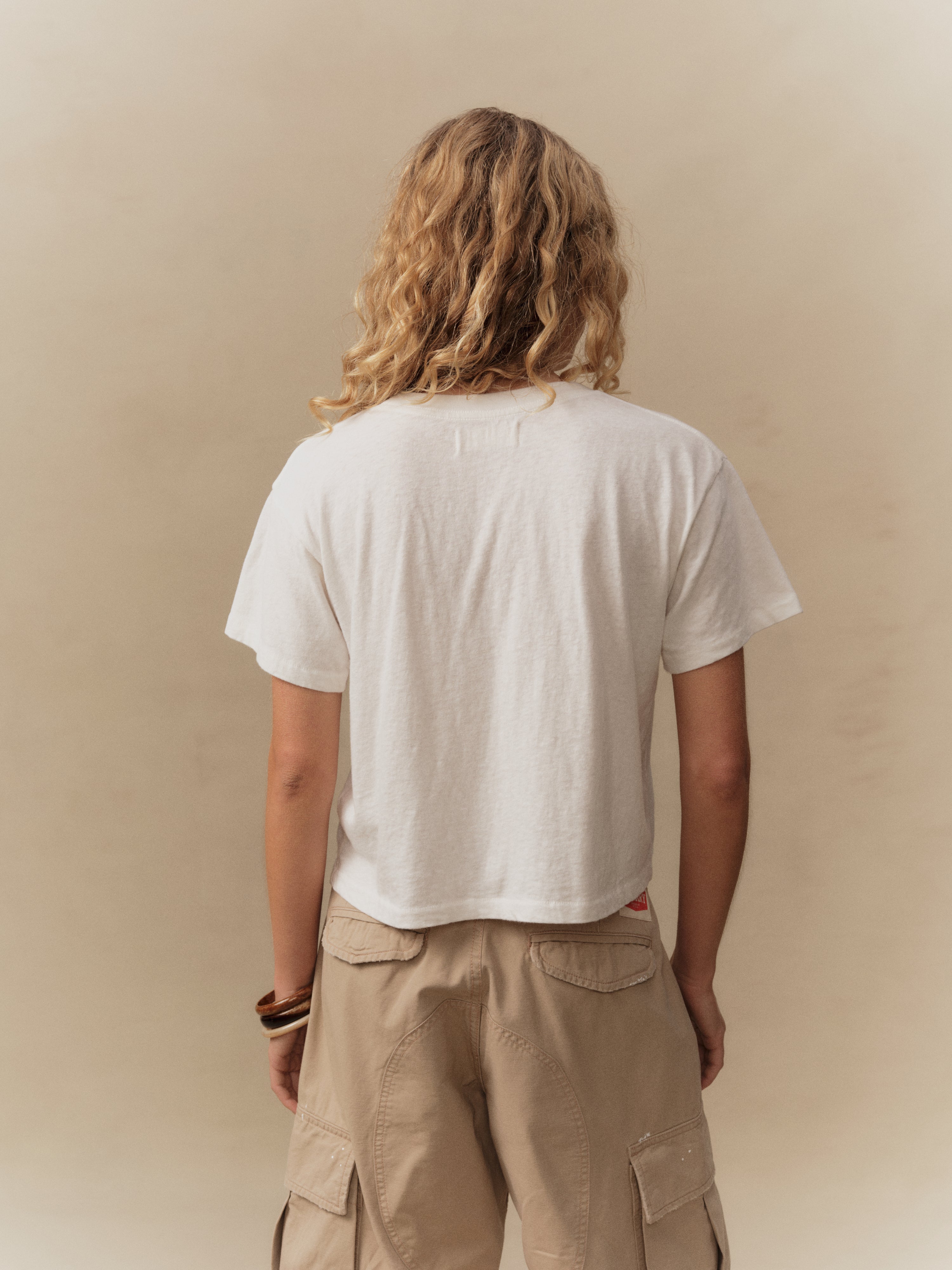 Women's Fish Boxy Tee (Vintage White)