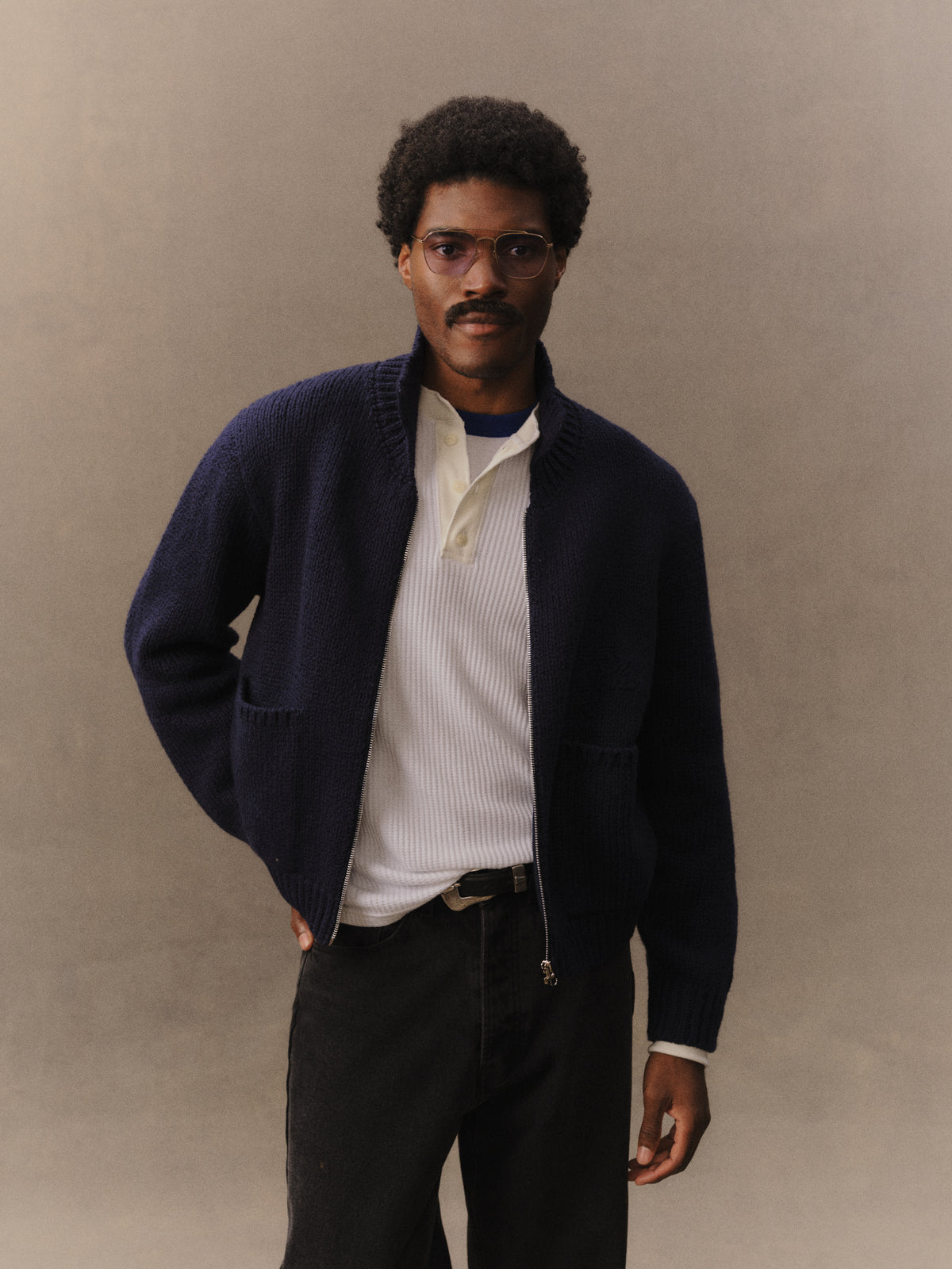 5 Star Knit Zip Up