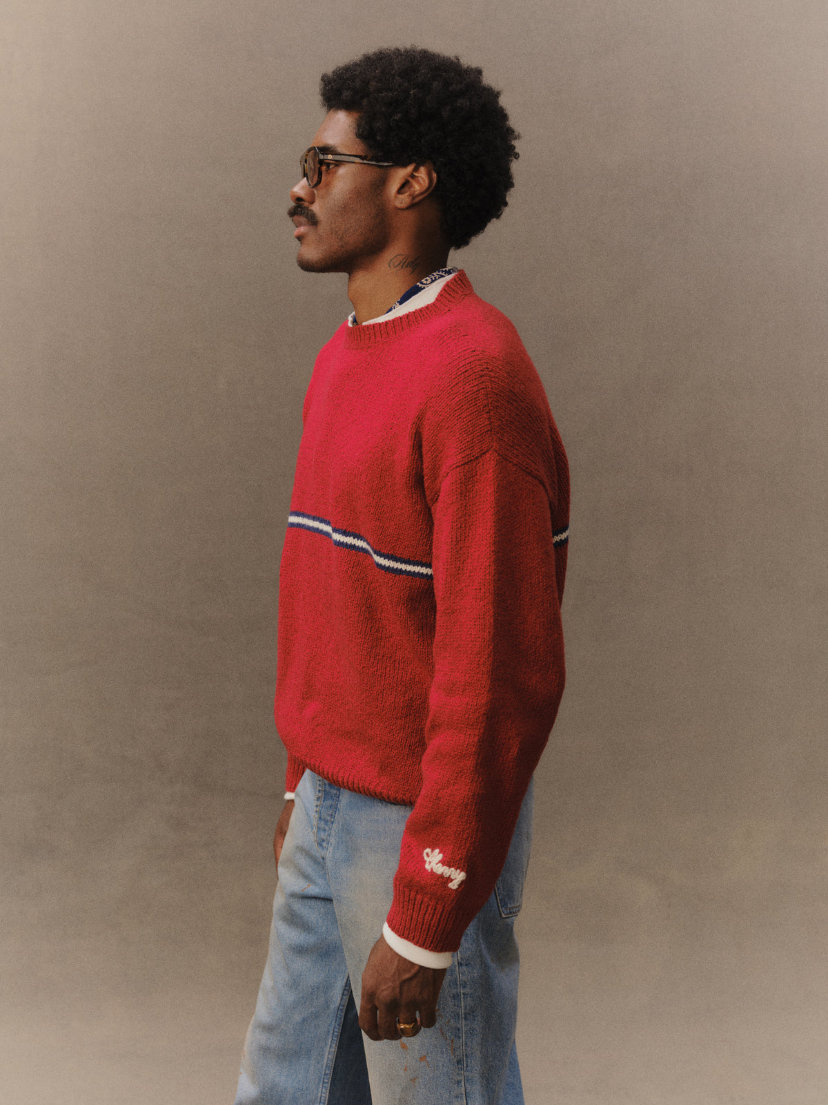 Striped Knit Crew