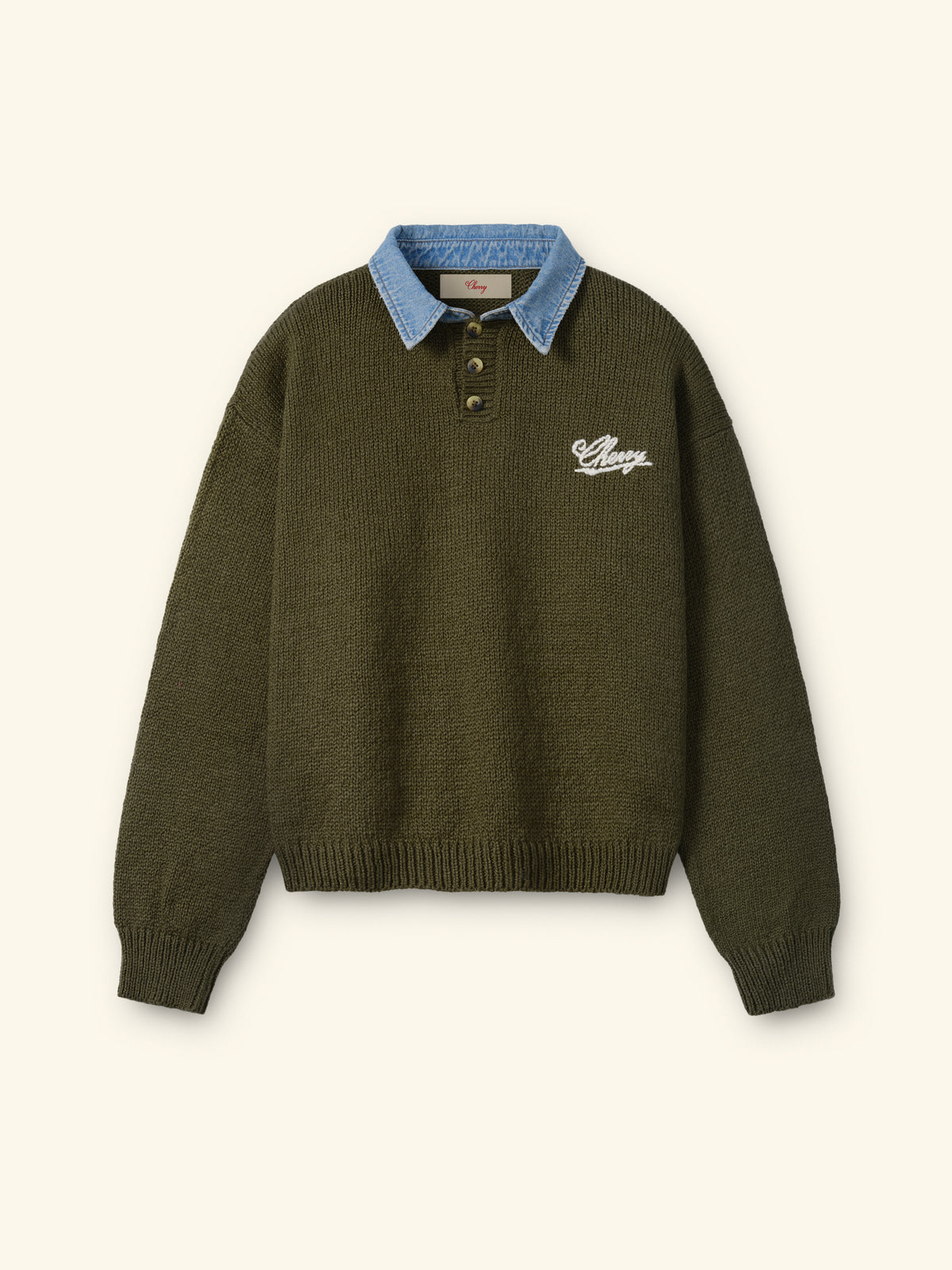 Denim Knit Henley