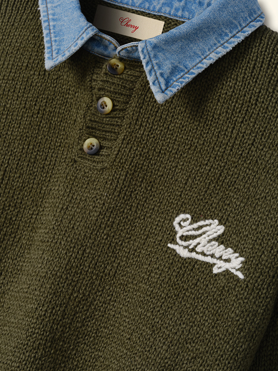 Denim Knit Henley