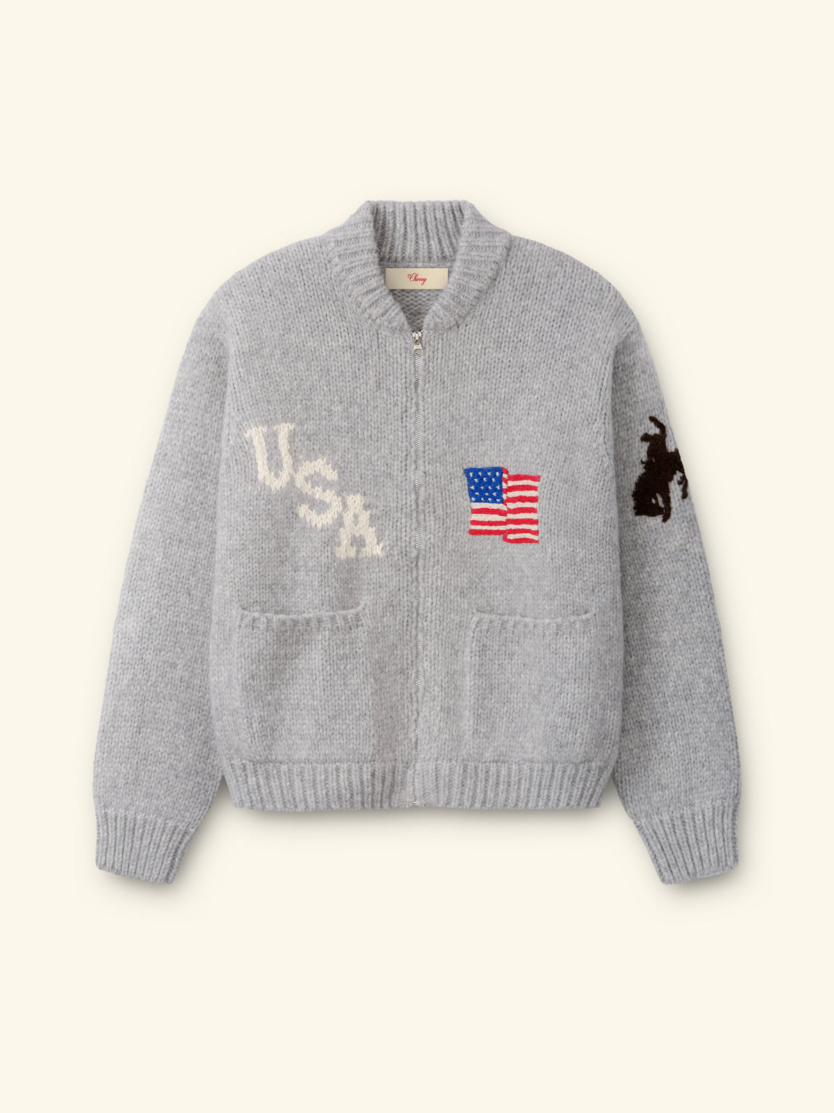 USA Knit Zip Bomber