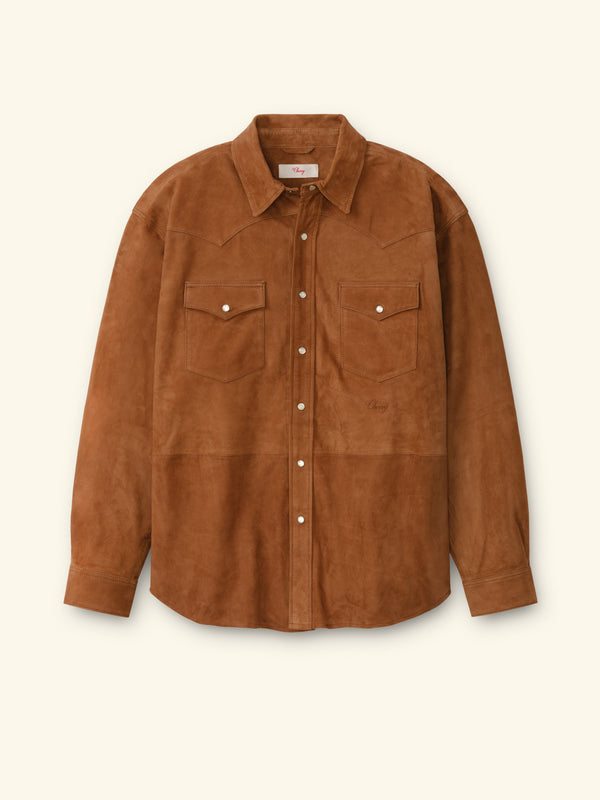 Suede Boxy Western Shirt
