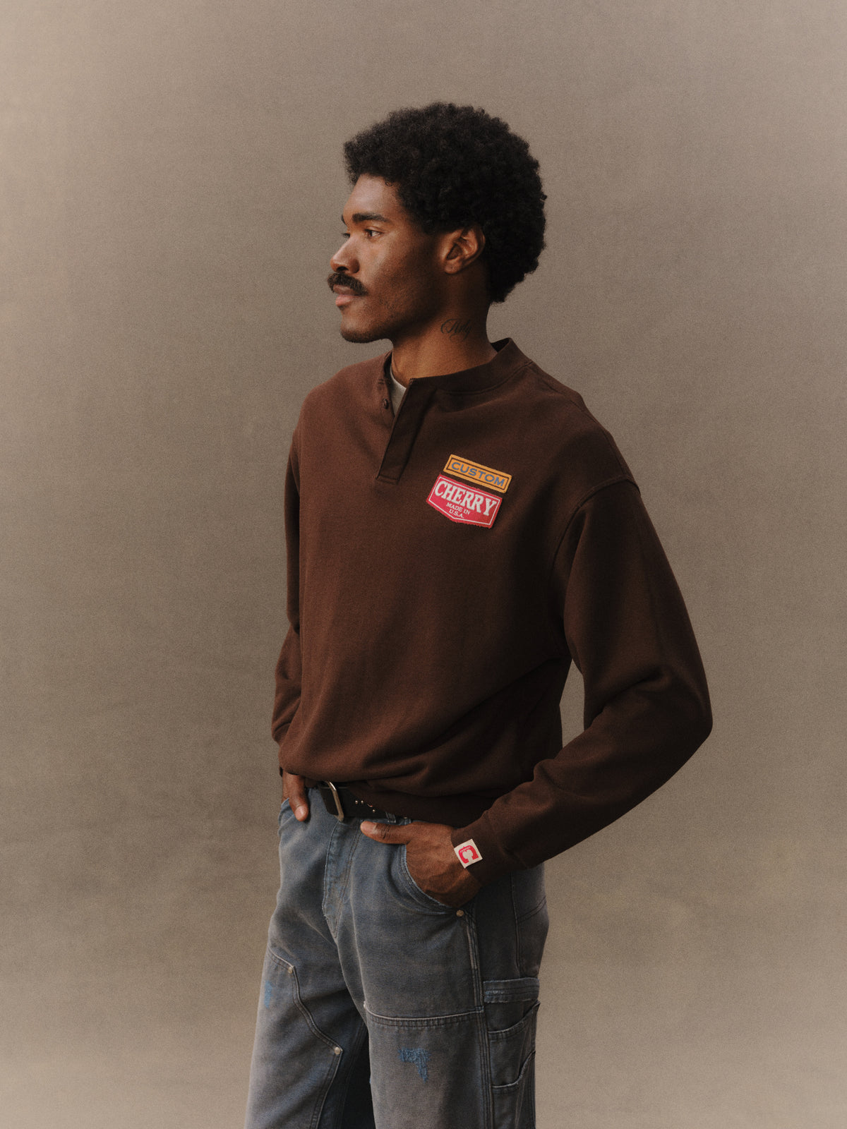 Patch Work Henley Crew