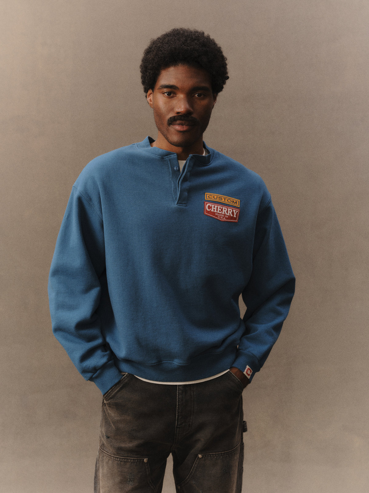 Patch Work Henley Crew