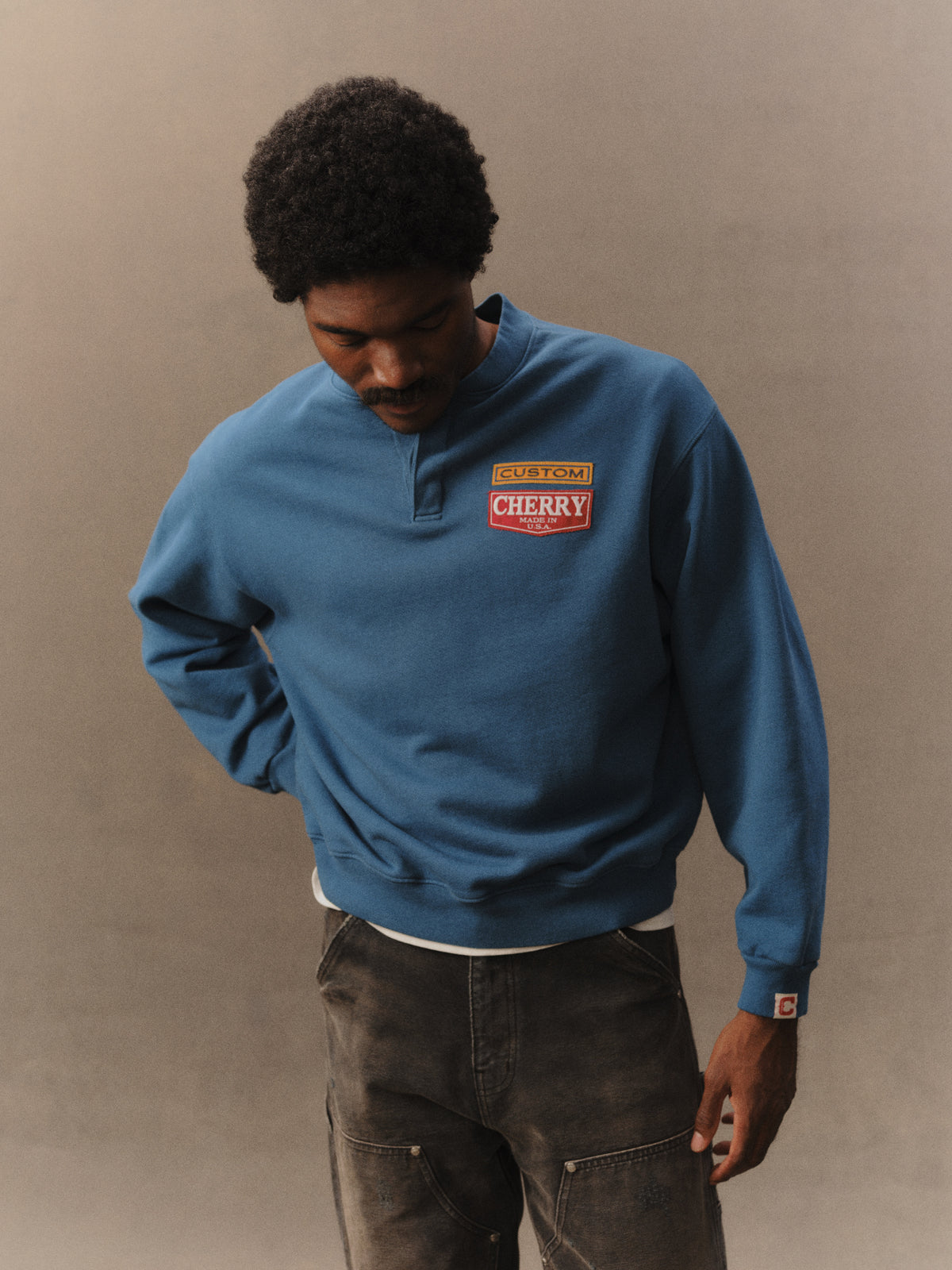 Patch Work Henley Crew