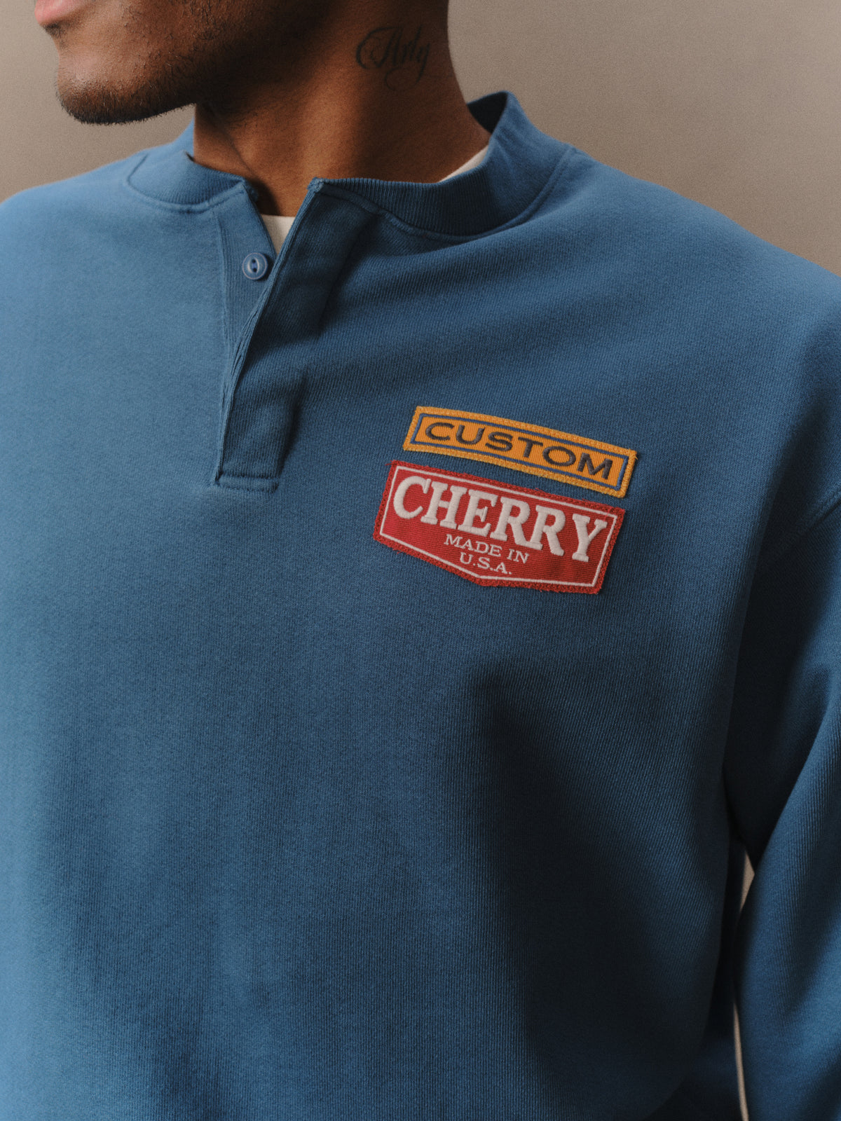Patch Work Henley Crew