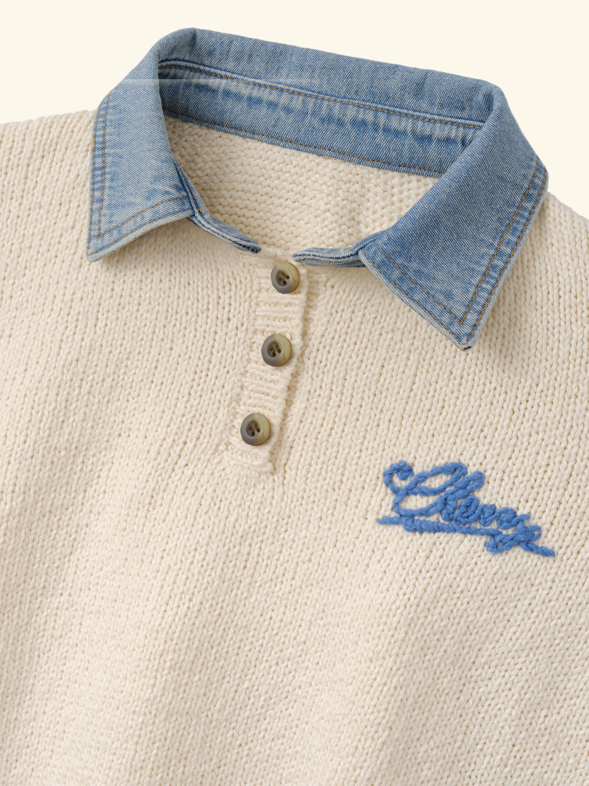 Women's Denim Knit Henley