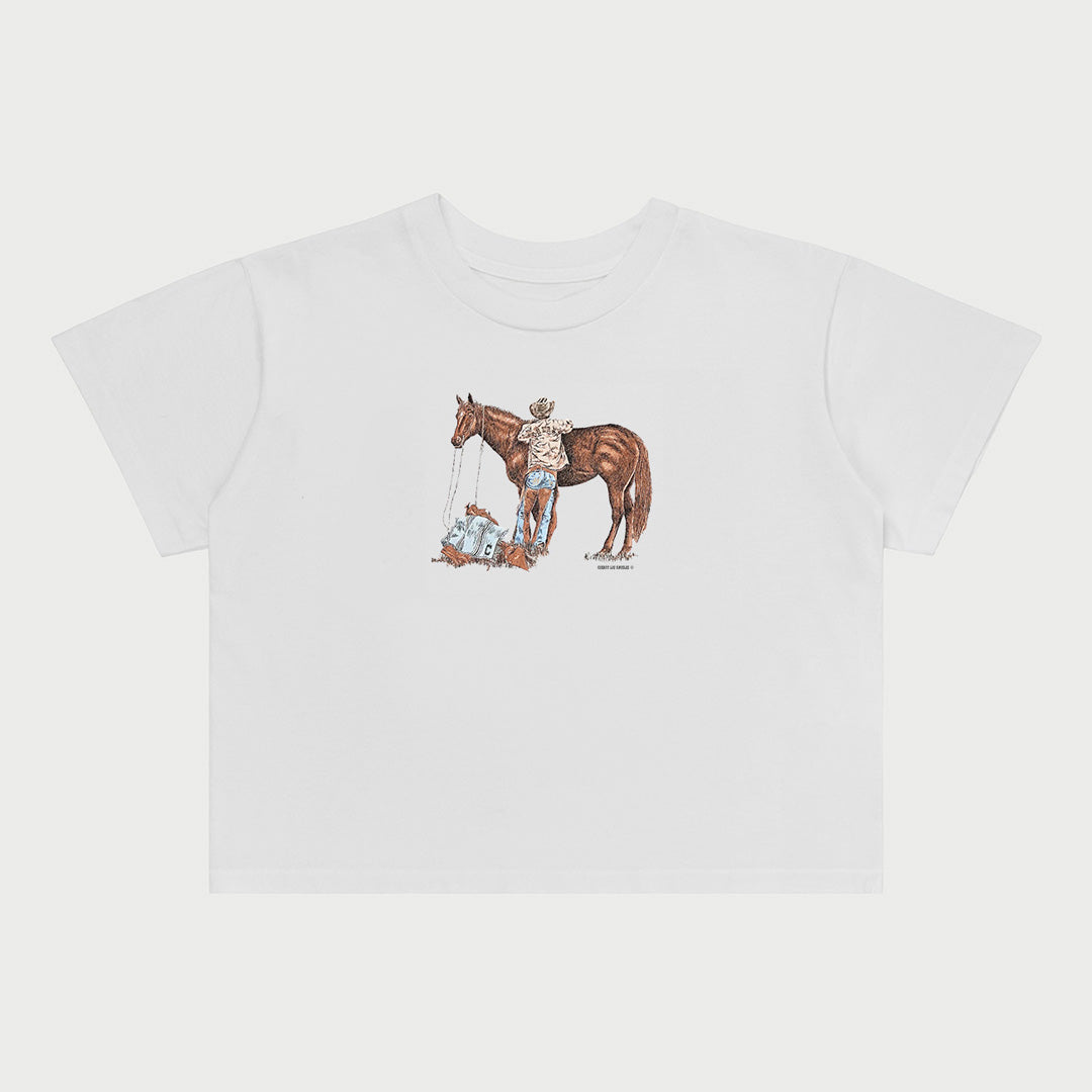 Ranch Hand Boxy Baby Tee (Vintage White)