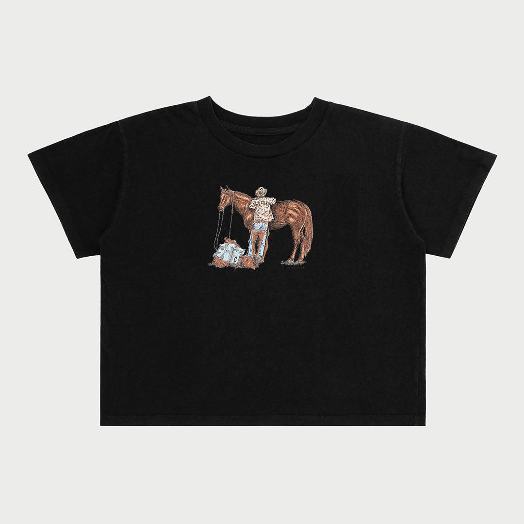 Ranch Hand Boxy Baby Tee (Vintage Black)