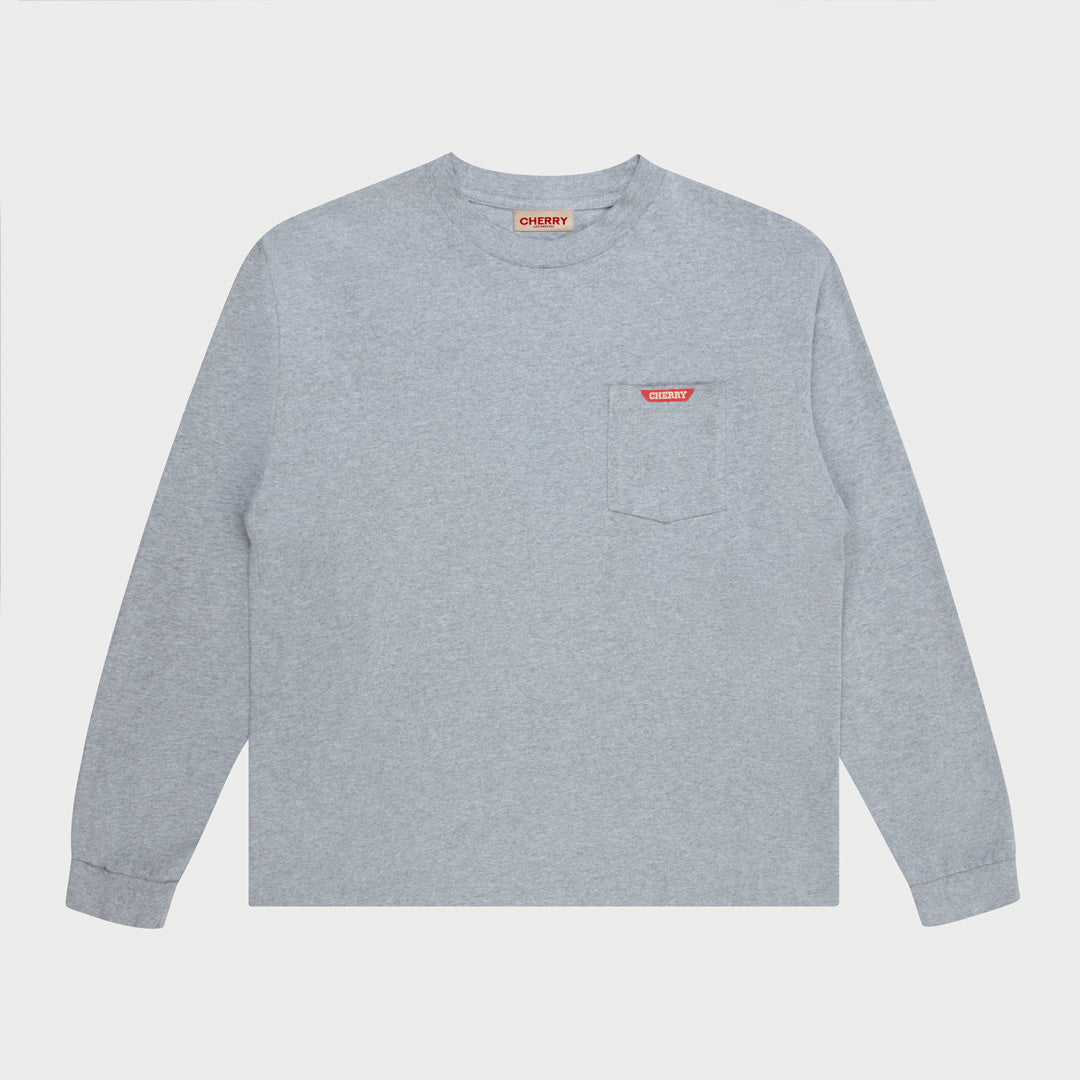 Long Sleeve Pocket T-Shirt (Heather Grey)