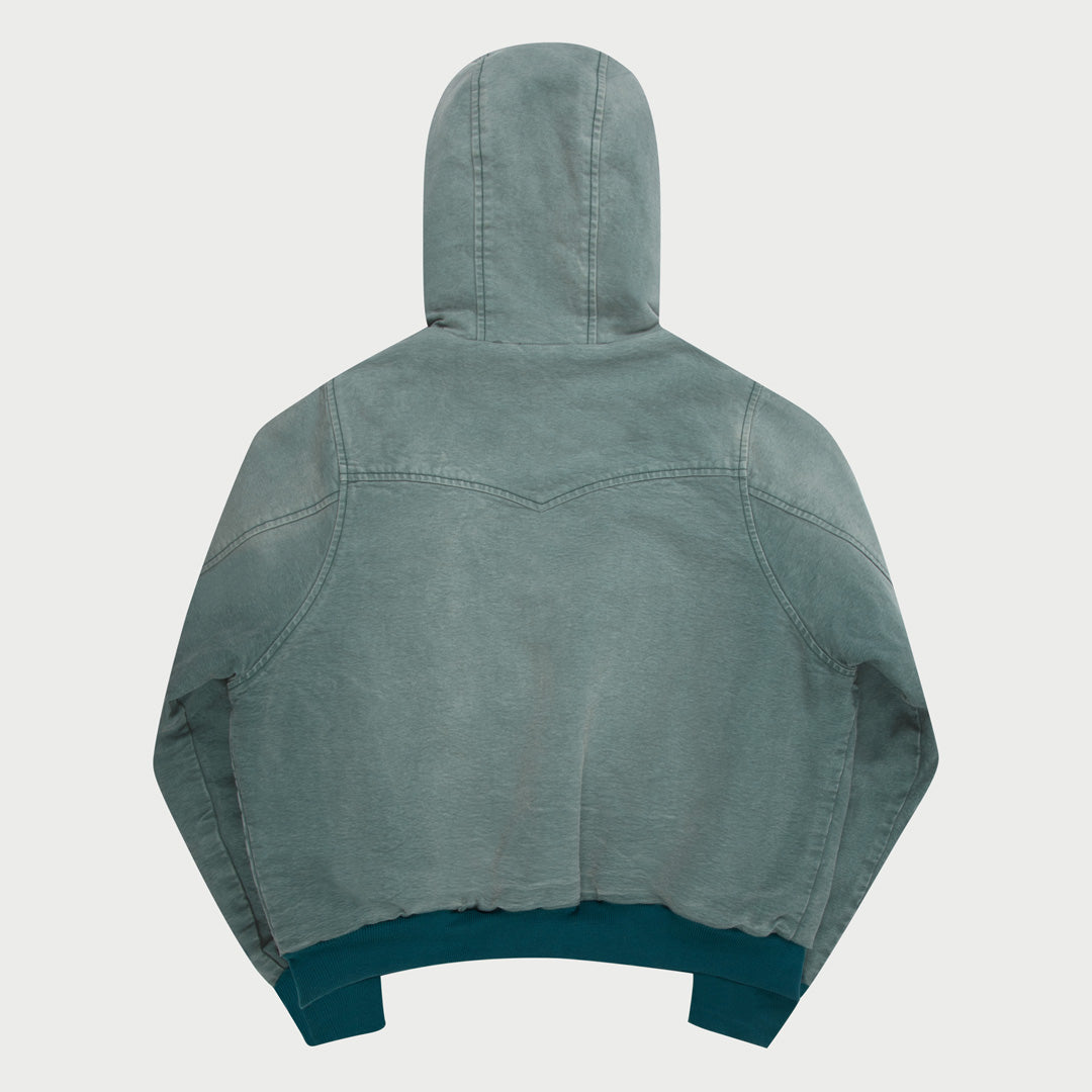 Hooded Canvas Work Jacket (Vintage Teal)