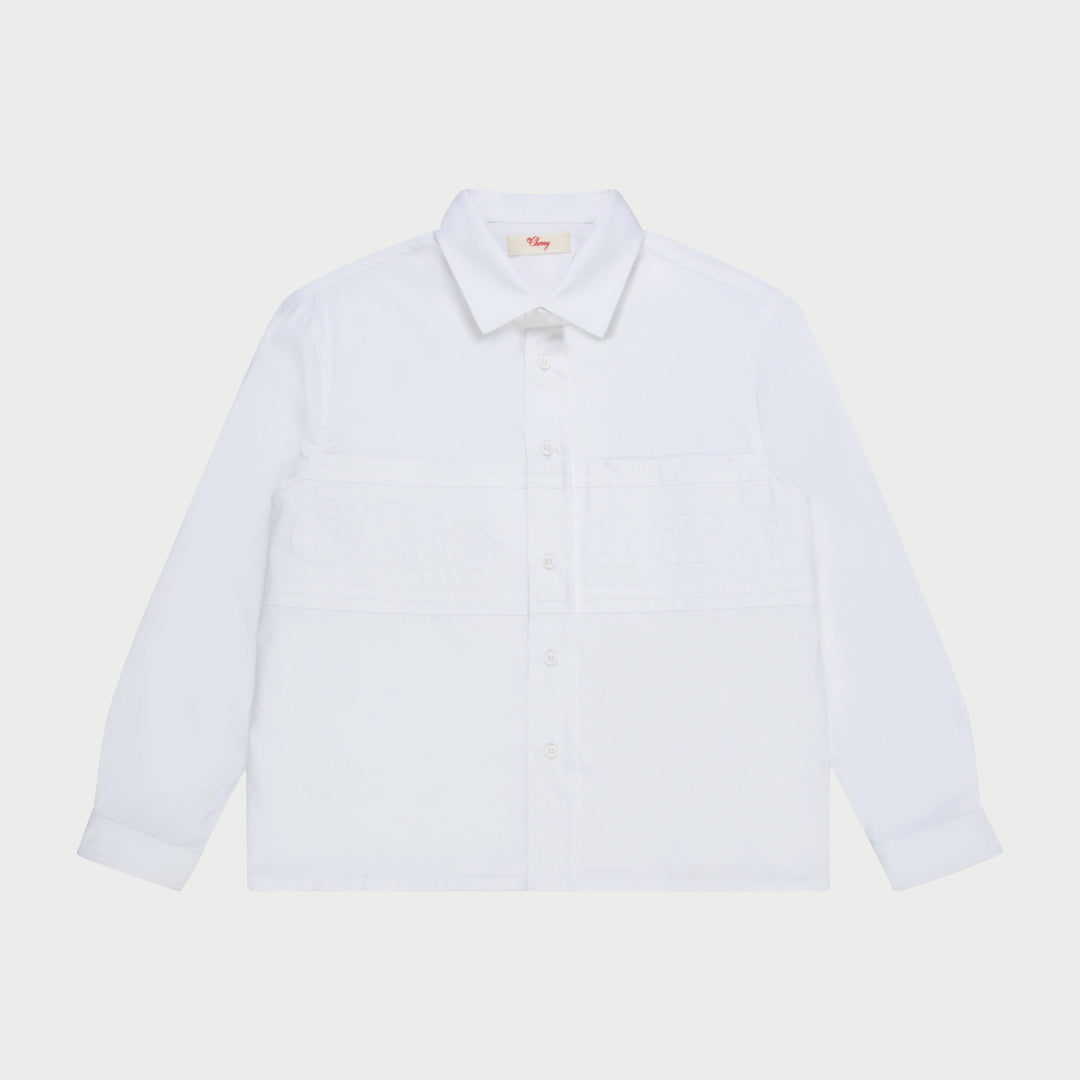 Poplin Pit Crew Shirt (White)