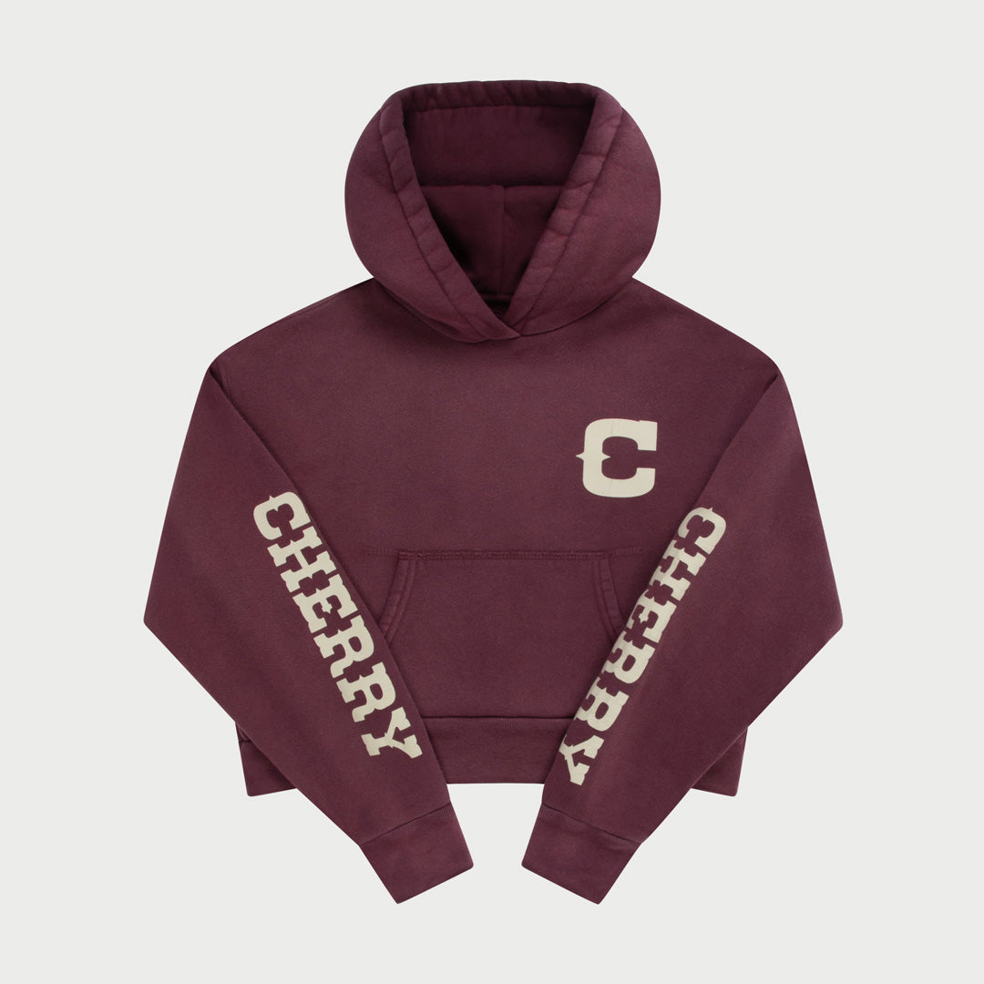 Women's Cropped Hoodie (Vintage Maroon)