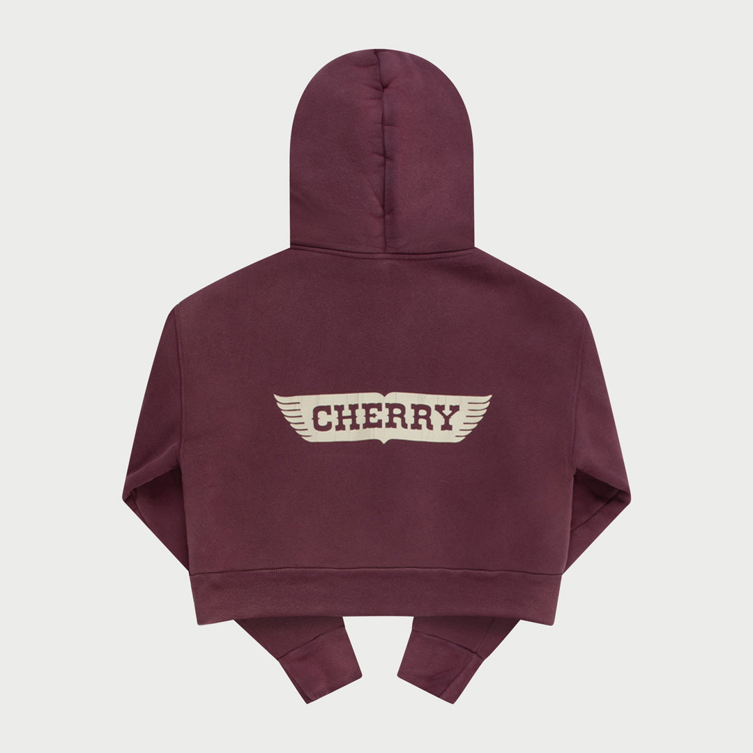 Women's Cropped Hoodie (Vintage Maroon)