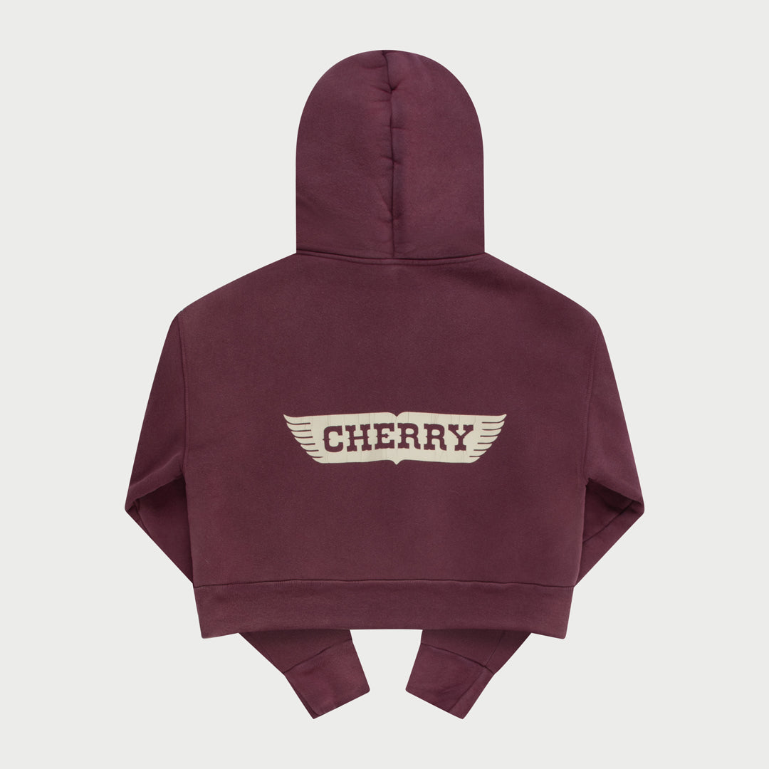 Women's Cropped Hoodie (Vintage Maroon)