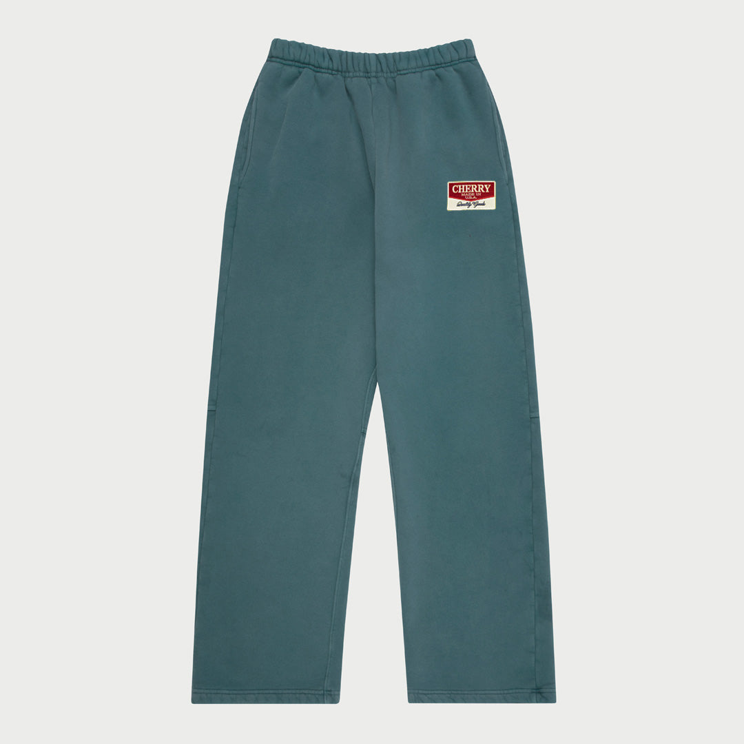 Chevron Patch Parachute Sweatpants (Teal)