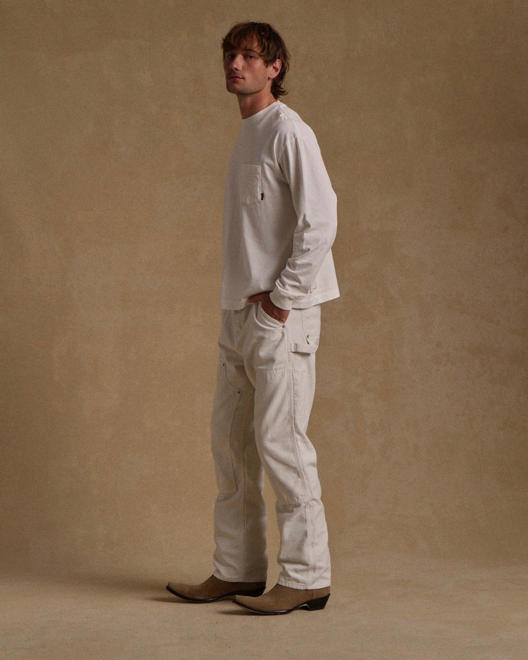 American Classic Pocket L/S T-Shirt (White)