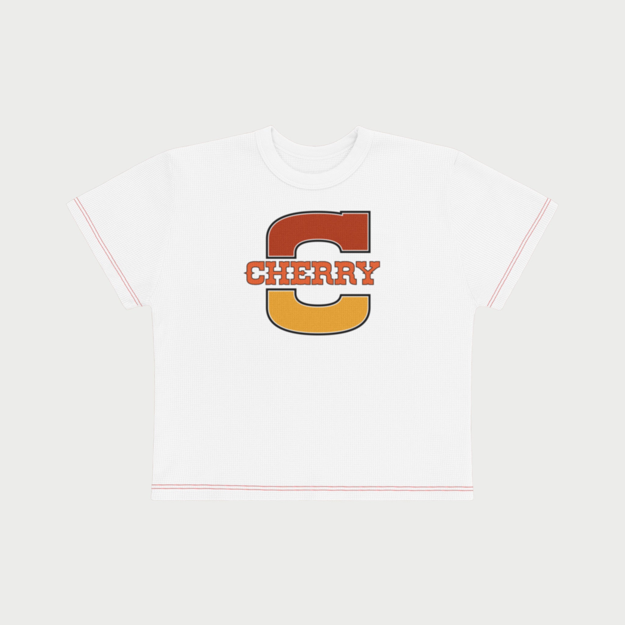 Fox X Cherry Contrast Baby Tee (White)