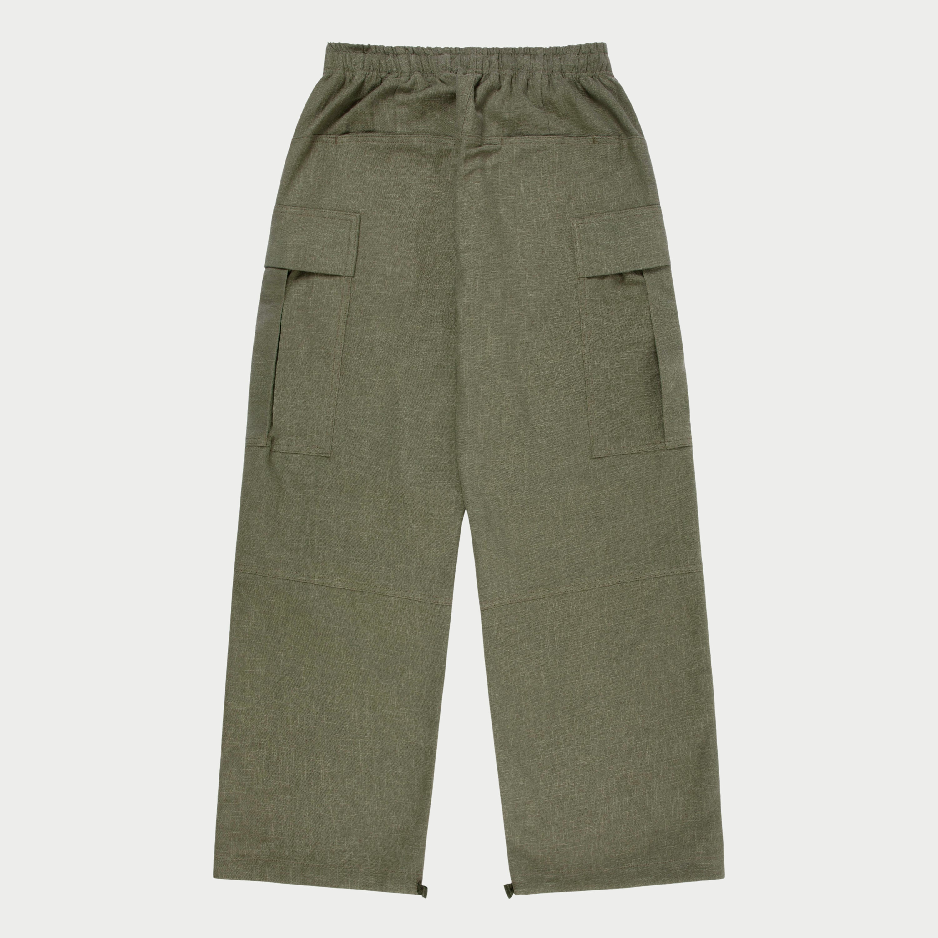 Baja Linen Cargo Pants (Sage)