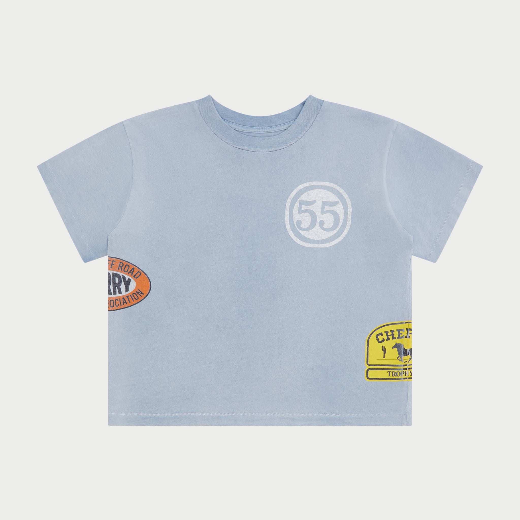 Off Road Boxy Baby Tee (Dusty Blue)