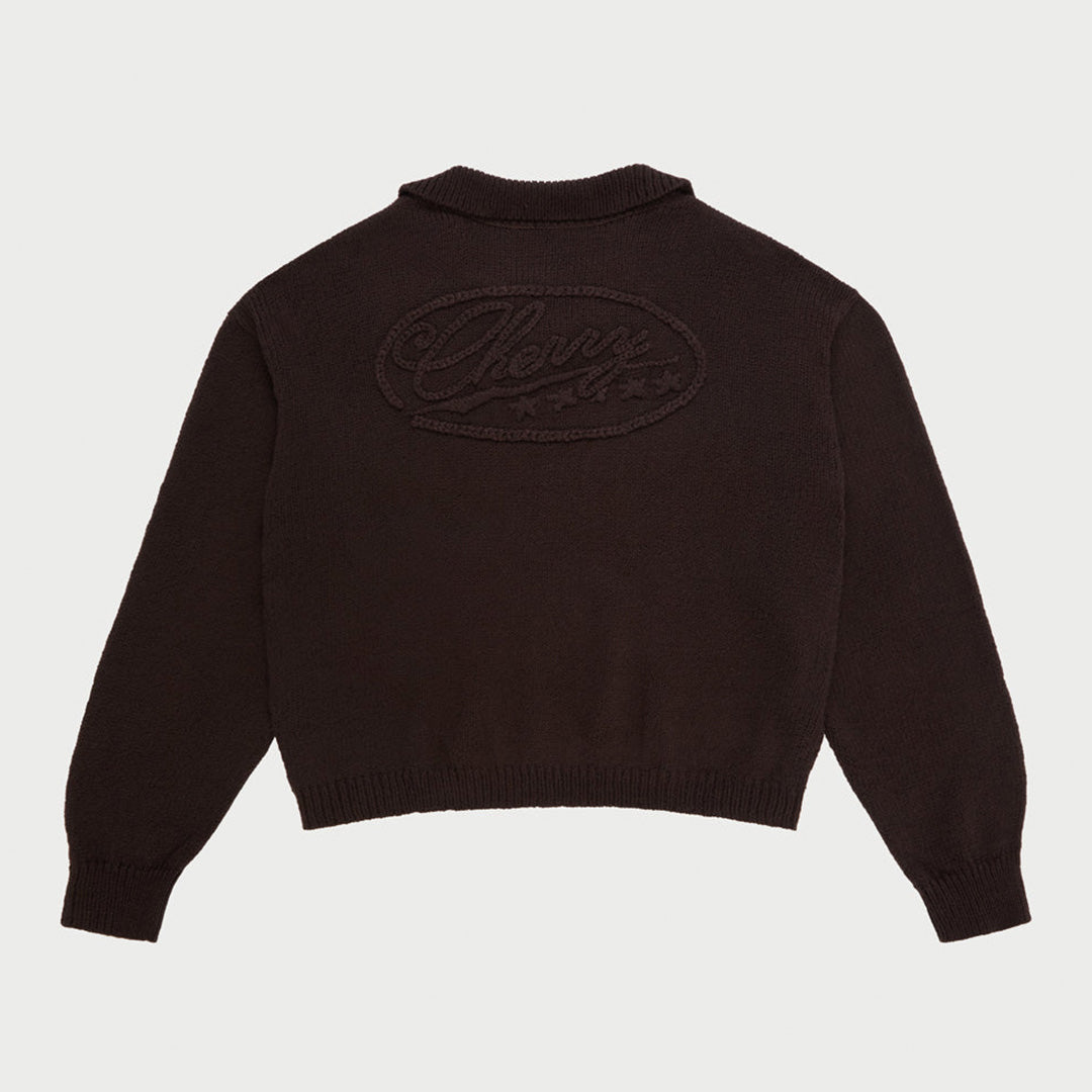 Knit Henley Sweater (Dark Chocolate)