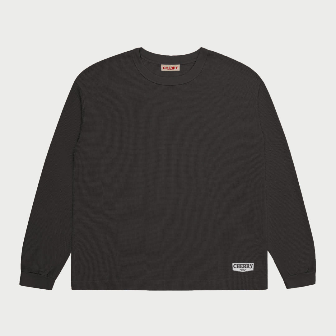 Boxy Thermal Long Sleeve (Black)