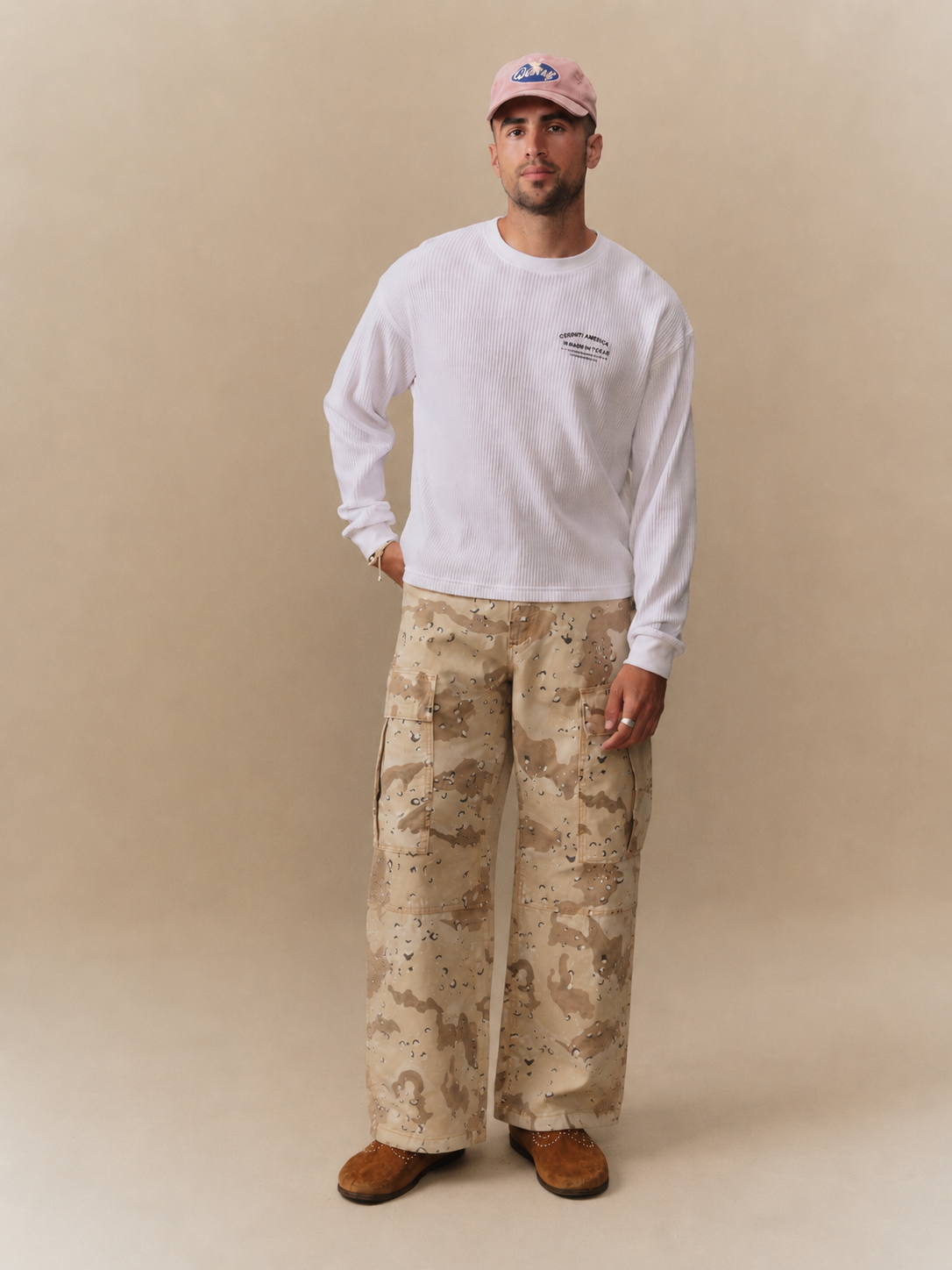 Wide Leg Cargo Pants (Desert Storm)
