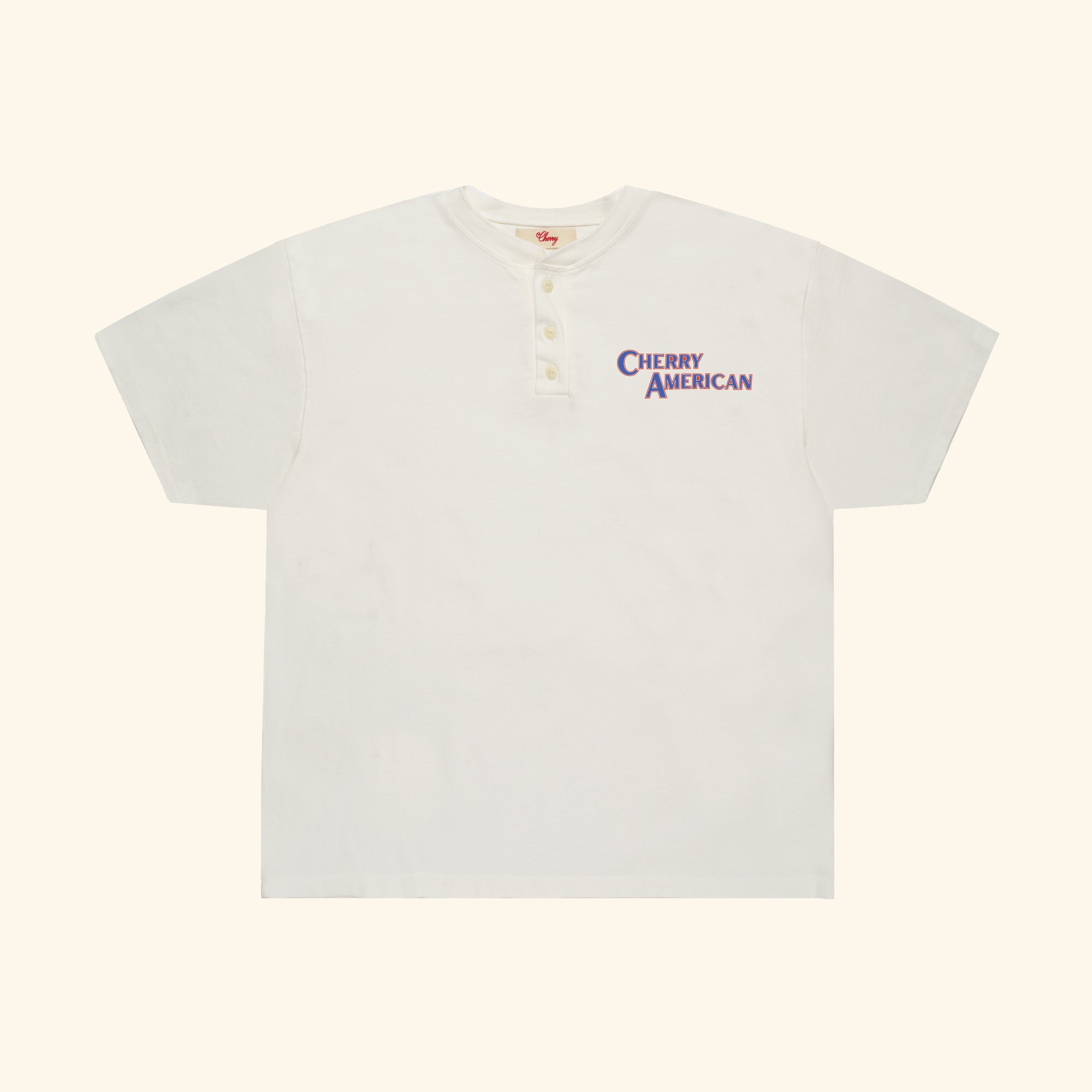 Cherry American Henley T-Shirt (Vintage White)